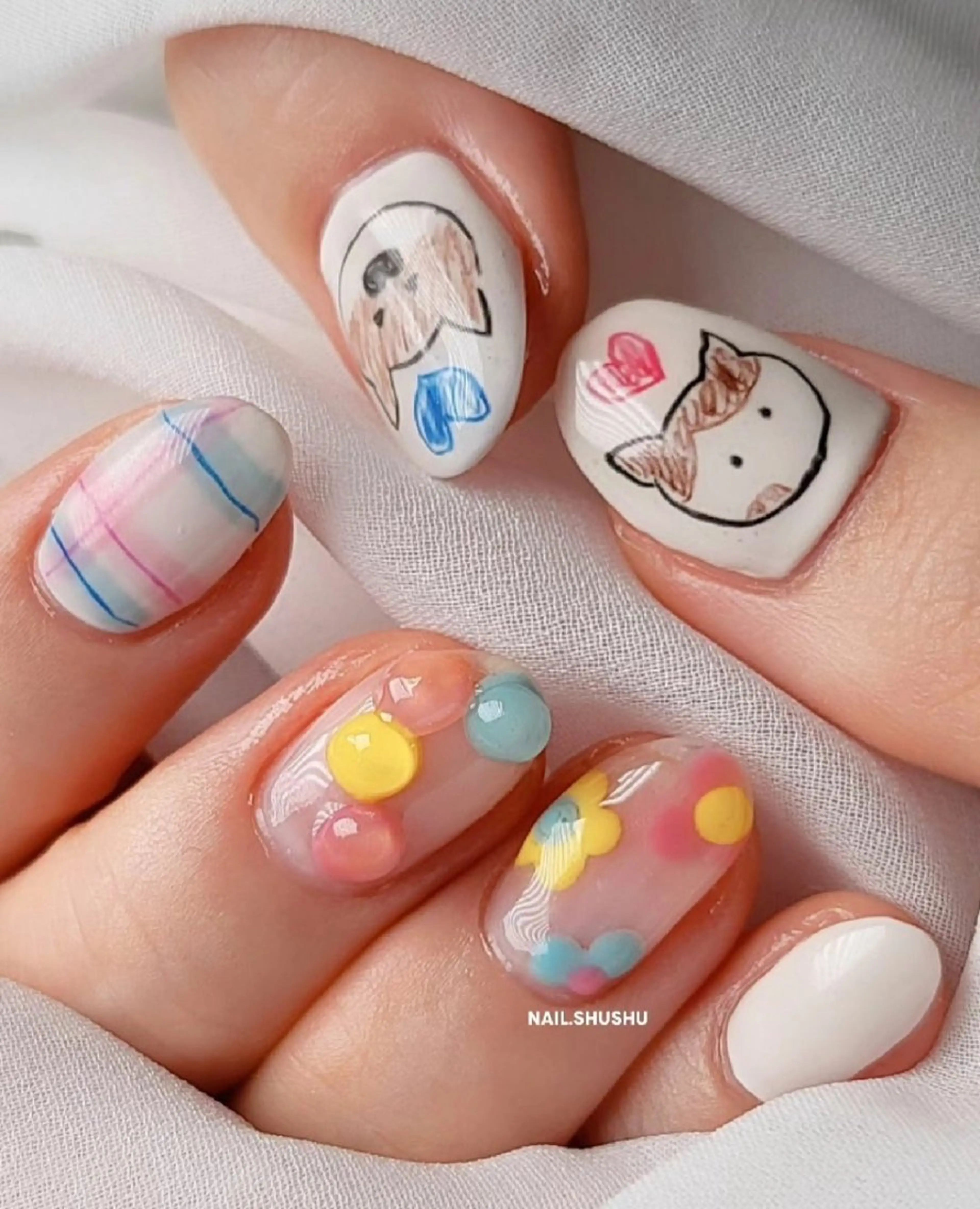 ネイル 持ち込み ニュアンスネイル ワンカラーネイル シンプルネイル 3dパーツ/流行り 👧shushu❤️のネイルデザイン