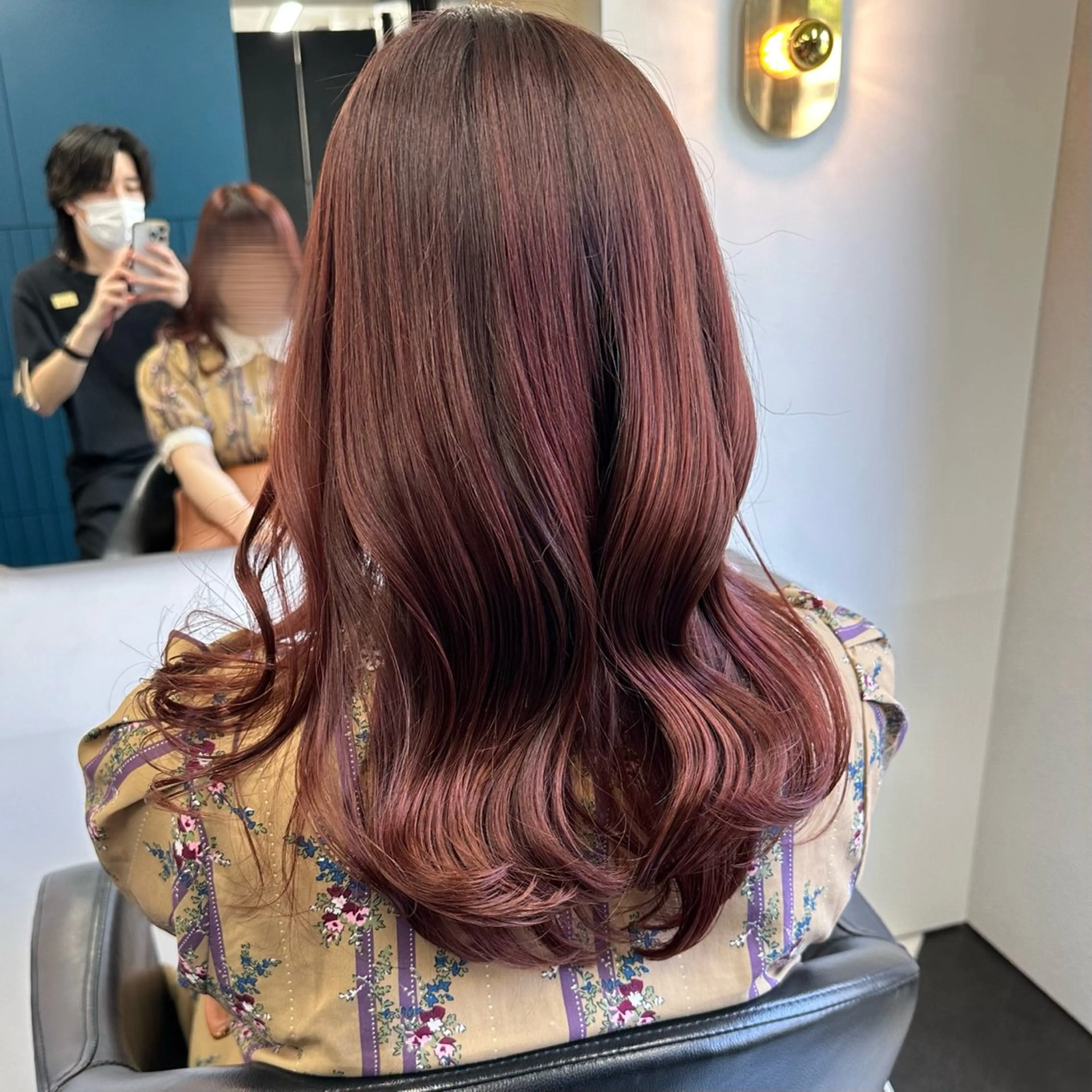 ロング カラー ブリーチ ブリーチなしカラー ピンクカラー 守屋 寿哉のヘアスタイル