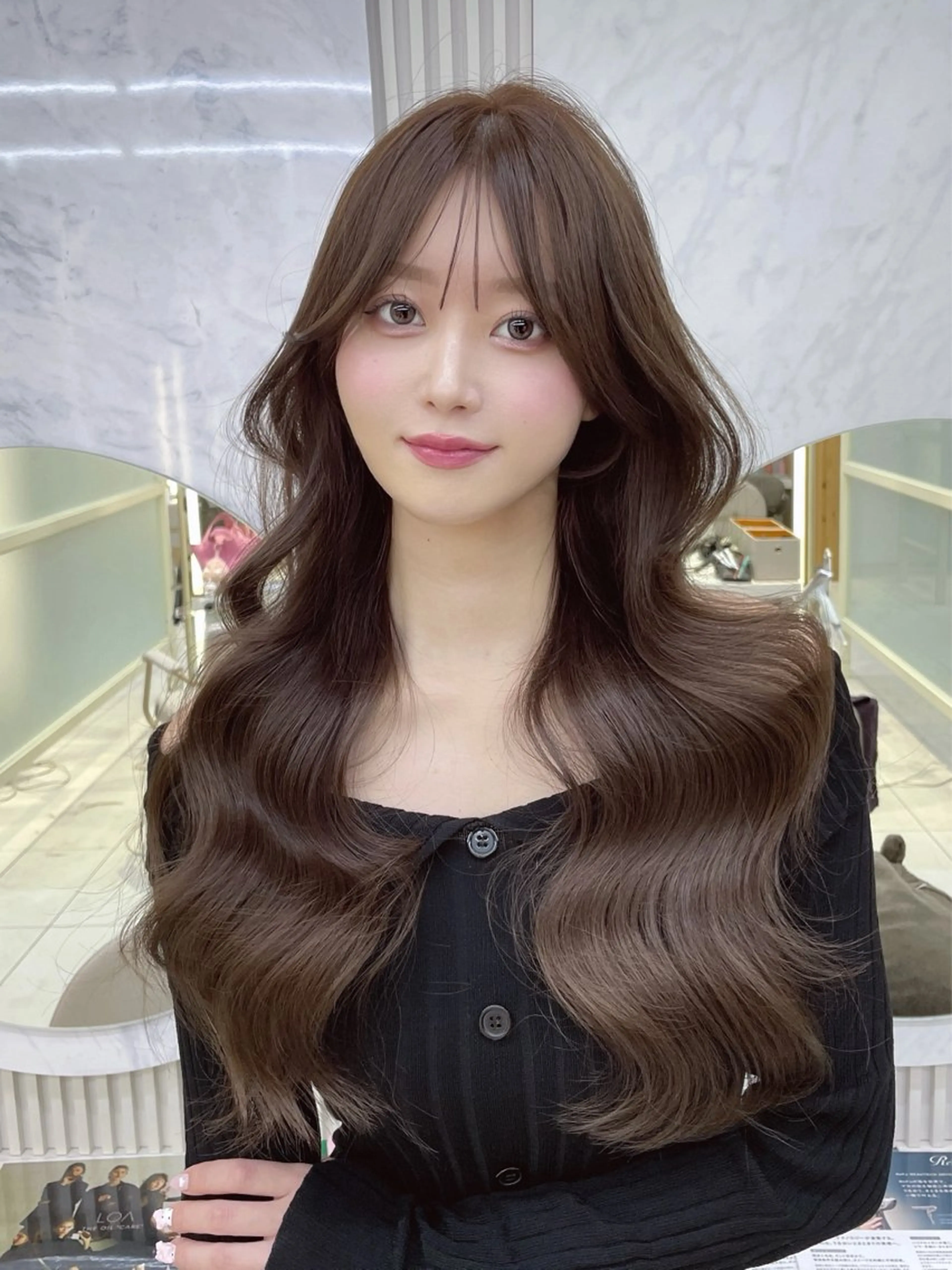 ロング カット ヘアカラー トリートメント 顔周り/透明感カラー /韓国ヘア/TAKUのヘアスタイル