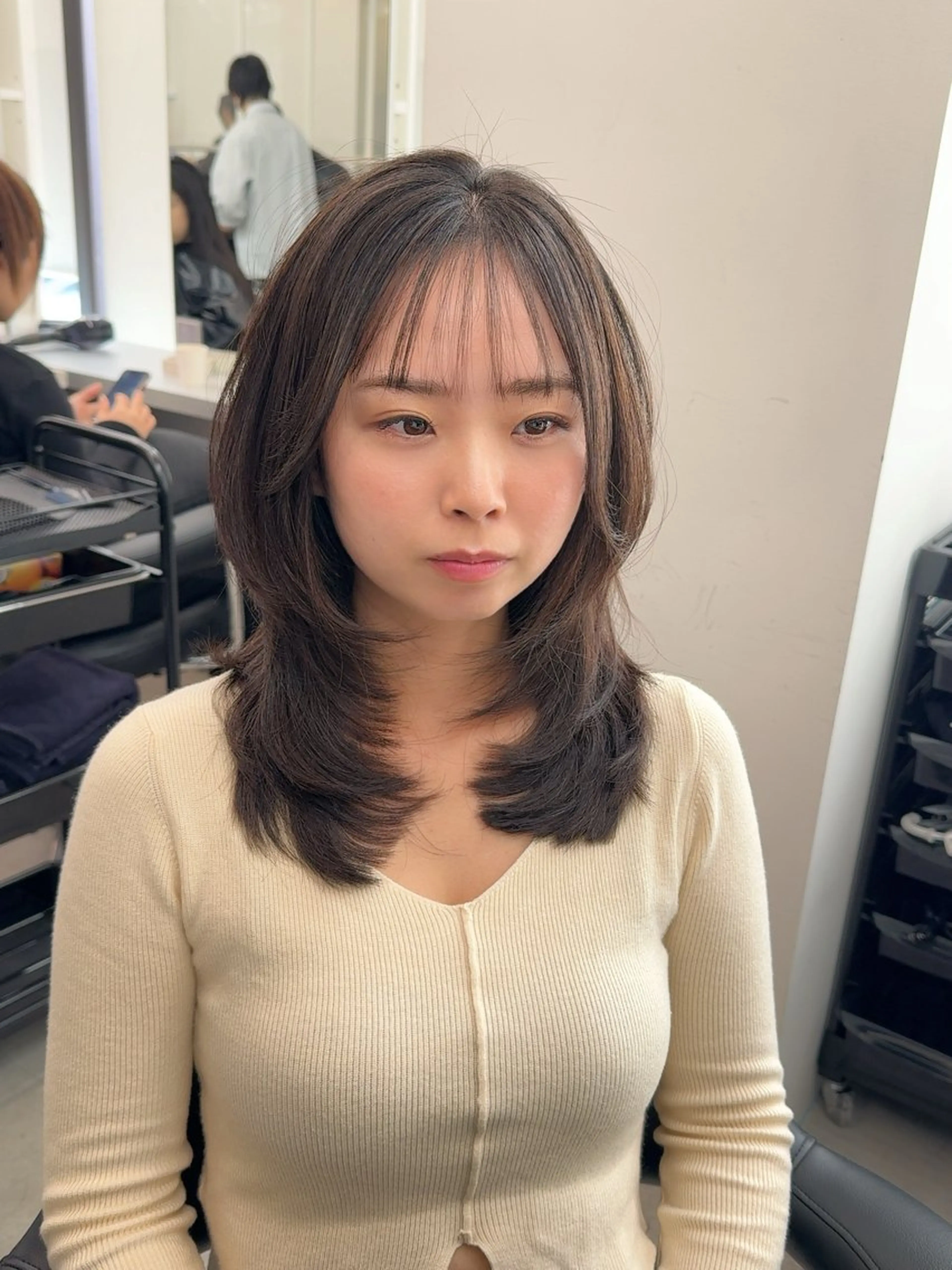 セミロング レイヤーカット カット ヘアカラー 縮毛矯正 トリートメント 韓国風cut/ 縮毛矯正/正岡幹康のヘアスタイル