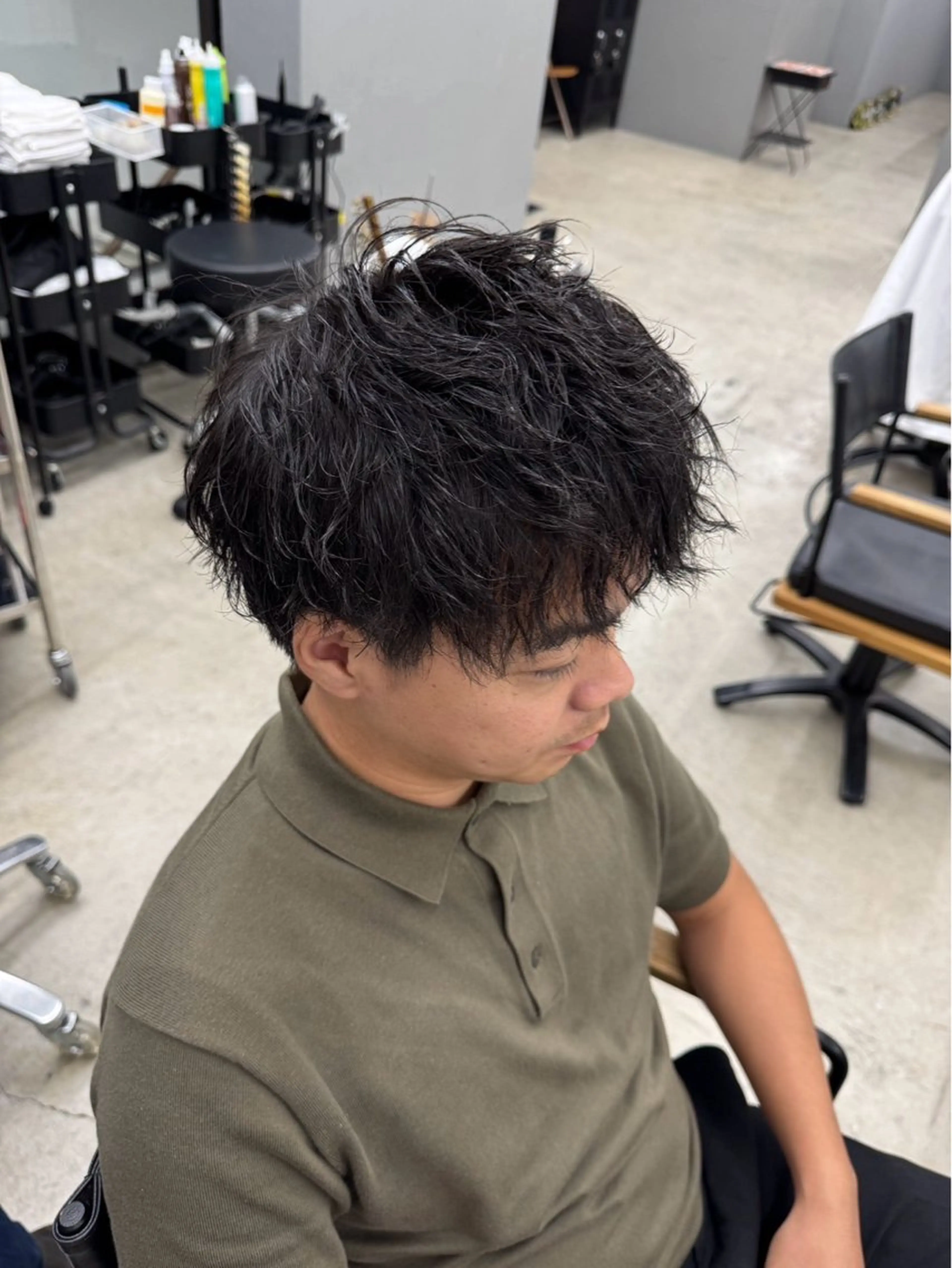 ショート パーマ メンズ カット パーマ メンズ専門サロン wokeのヘアスタイル