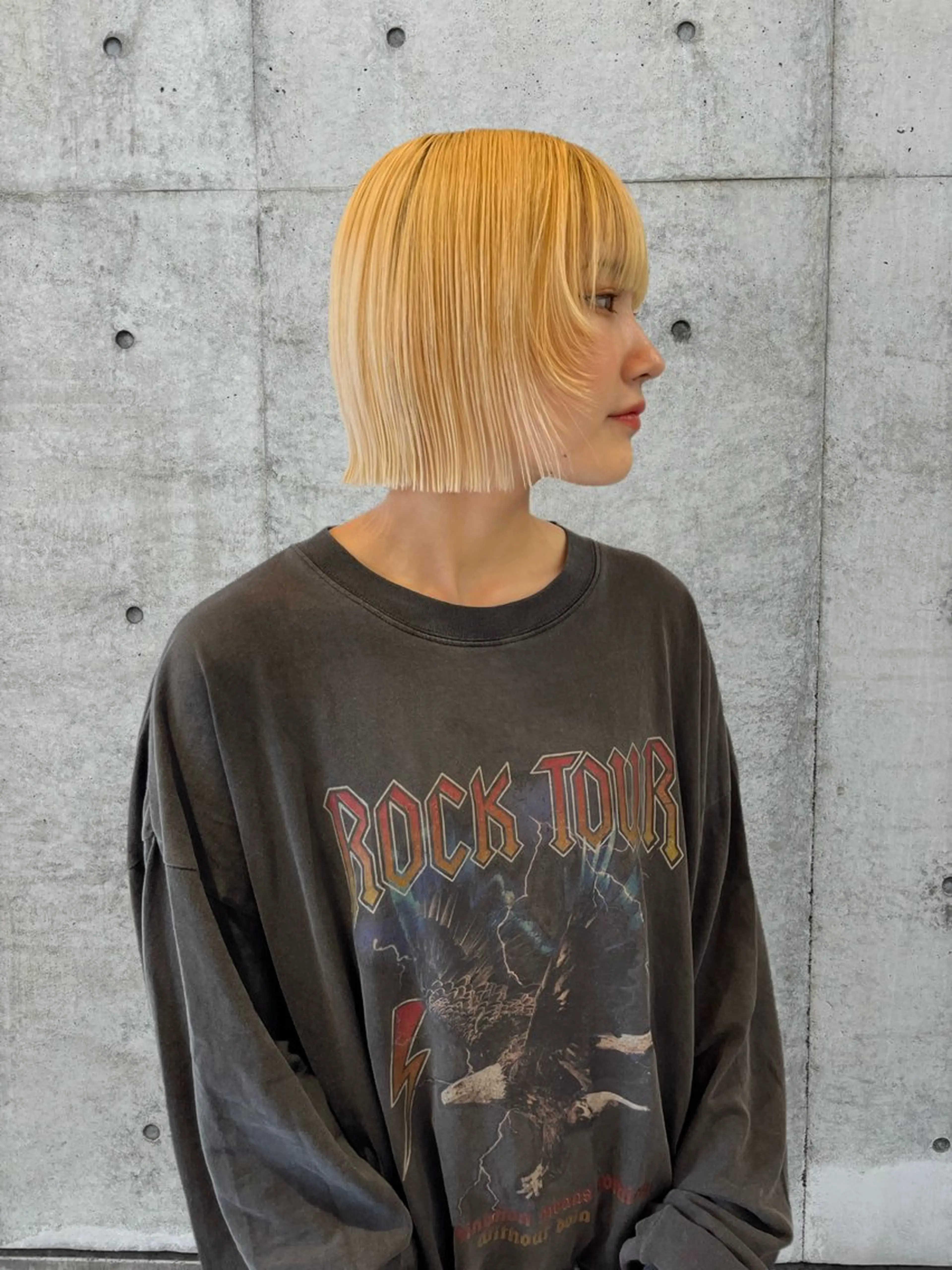 ミディアム カラー ヘアカラー トリートメント ボブ&透明感カラー ♡TOMOEのヘアスタイル