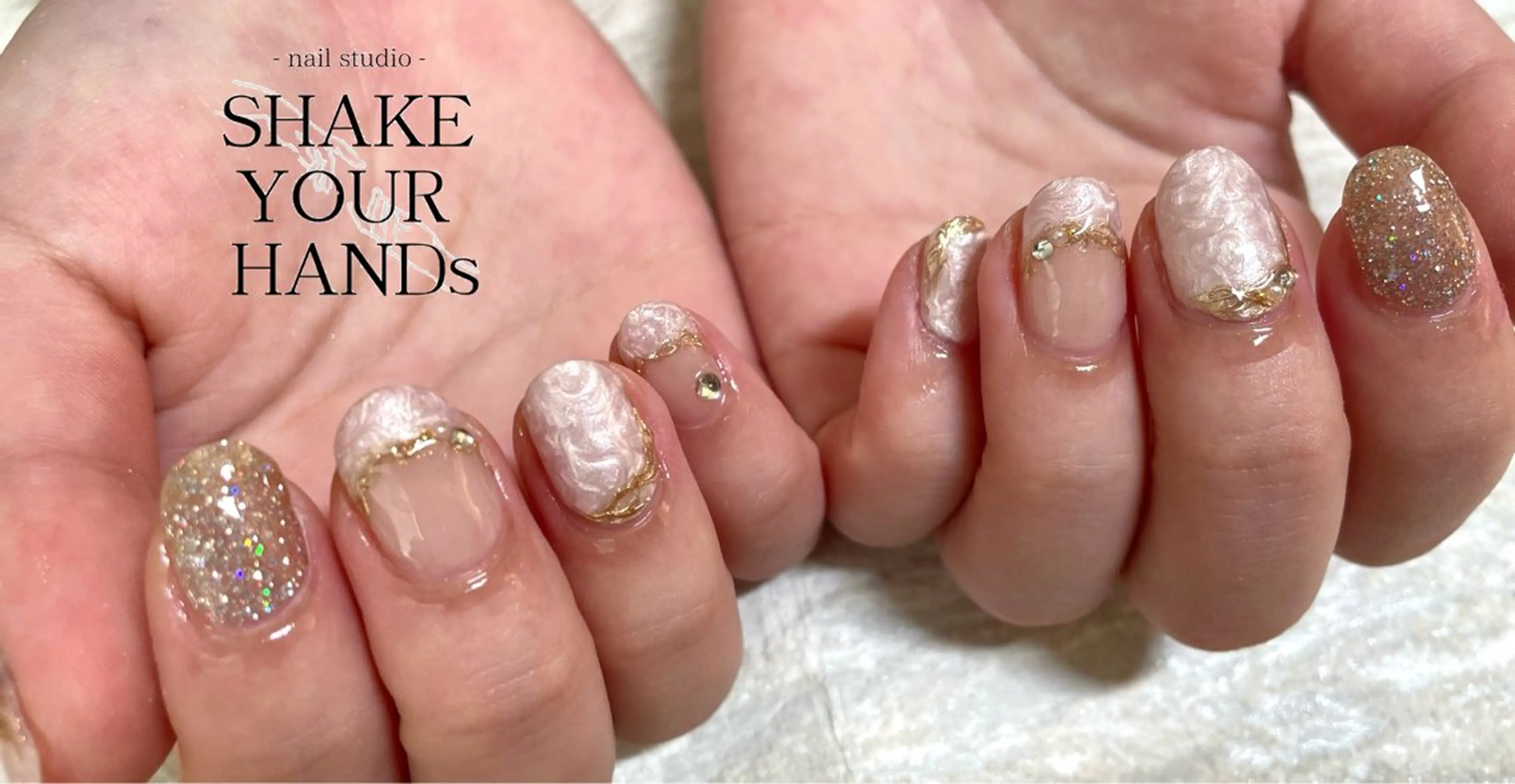 ネイル ピンク ハンドネイル ネイルスタジオ シェイクユアハンズのネイルデザイン