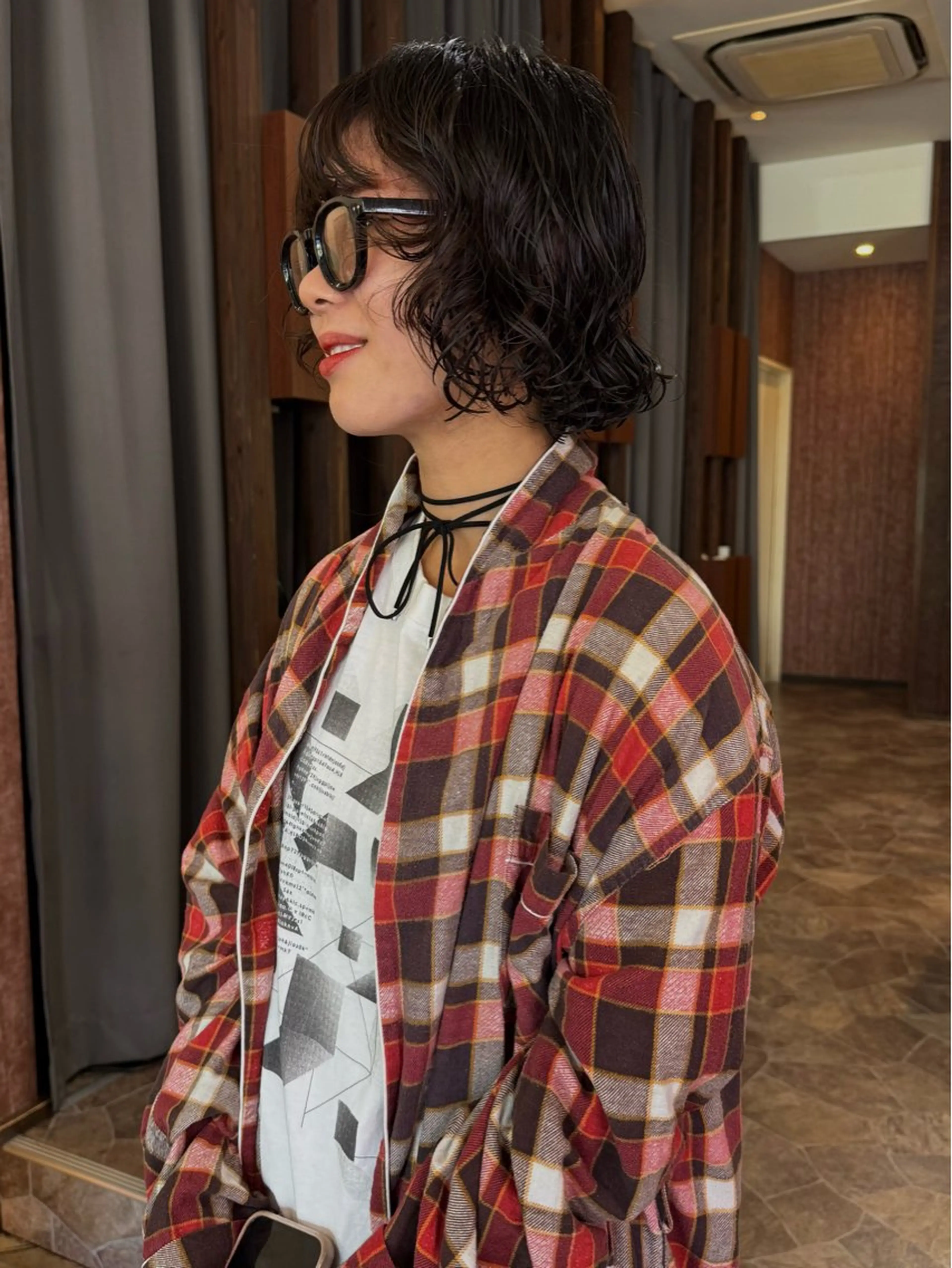 ショート パーマ ボブ/ショートボブ/ 岡山駅/別曽遥也のヘアスタイル