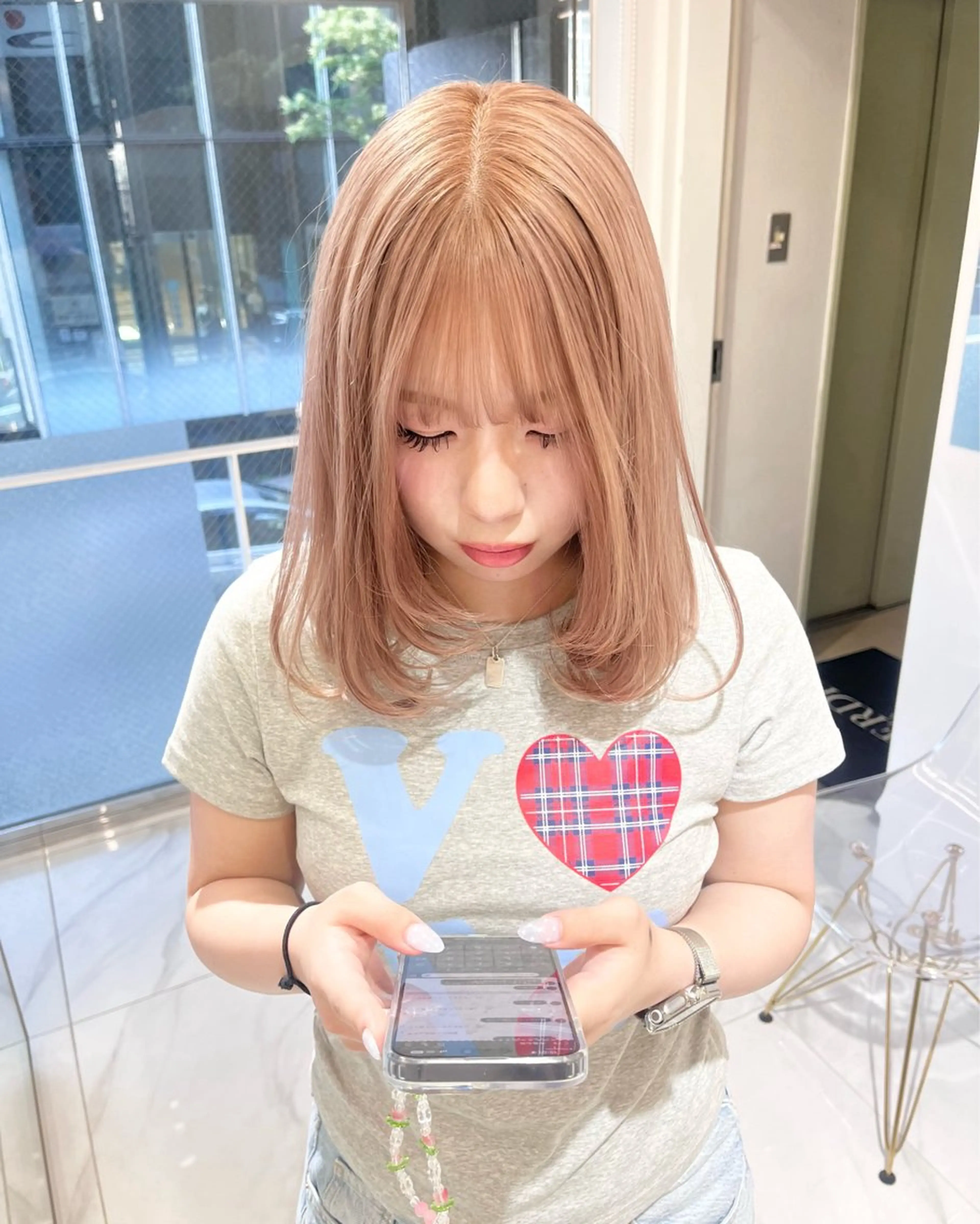 ミディアム カラー ヘアカラー 韓国ヘア🎀艶髪 /渋谷/Manaeのヘアスタイル