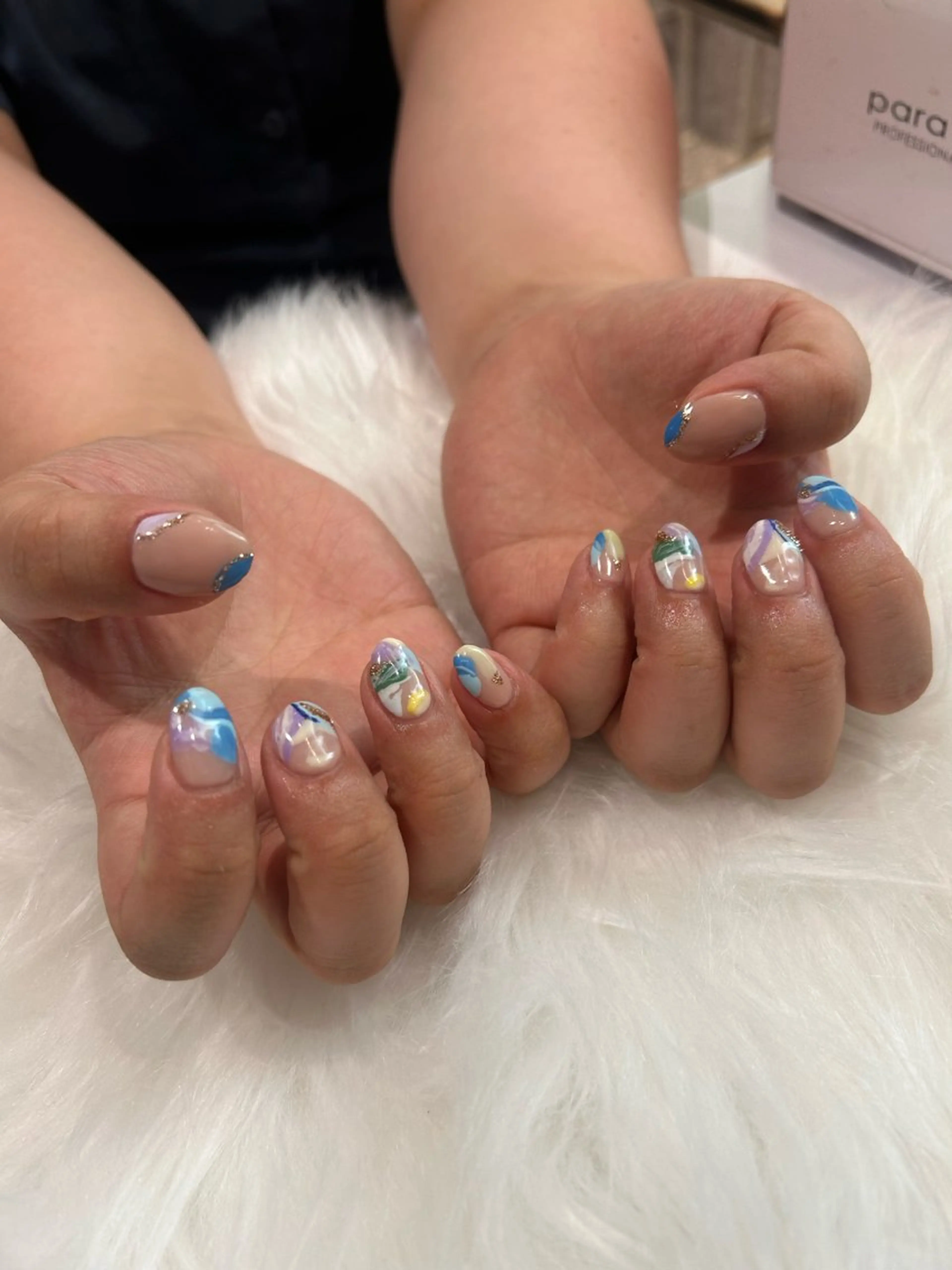 ネイル 成人式 長さ出し 韓国ネイル ショートネイル ハンドネイル ♡ハイトーン★ ネイル/しの♡のヘアスタイル