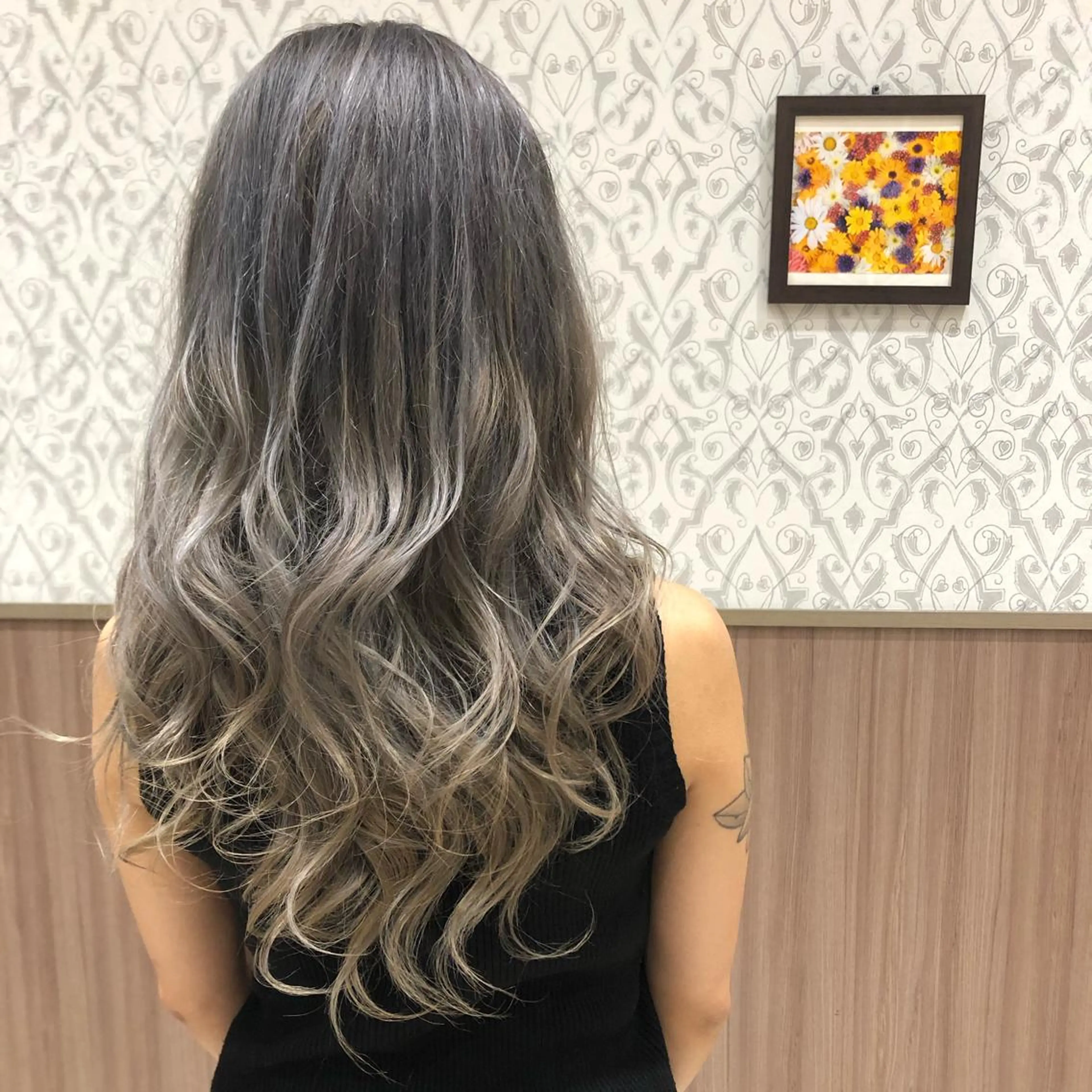 セミロング カラー 河内 元伸のヘアスタイル