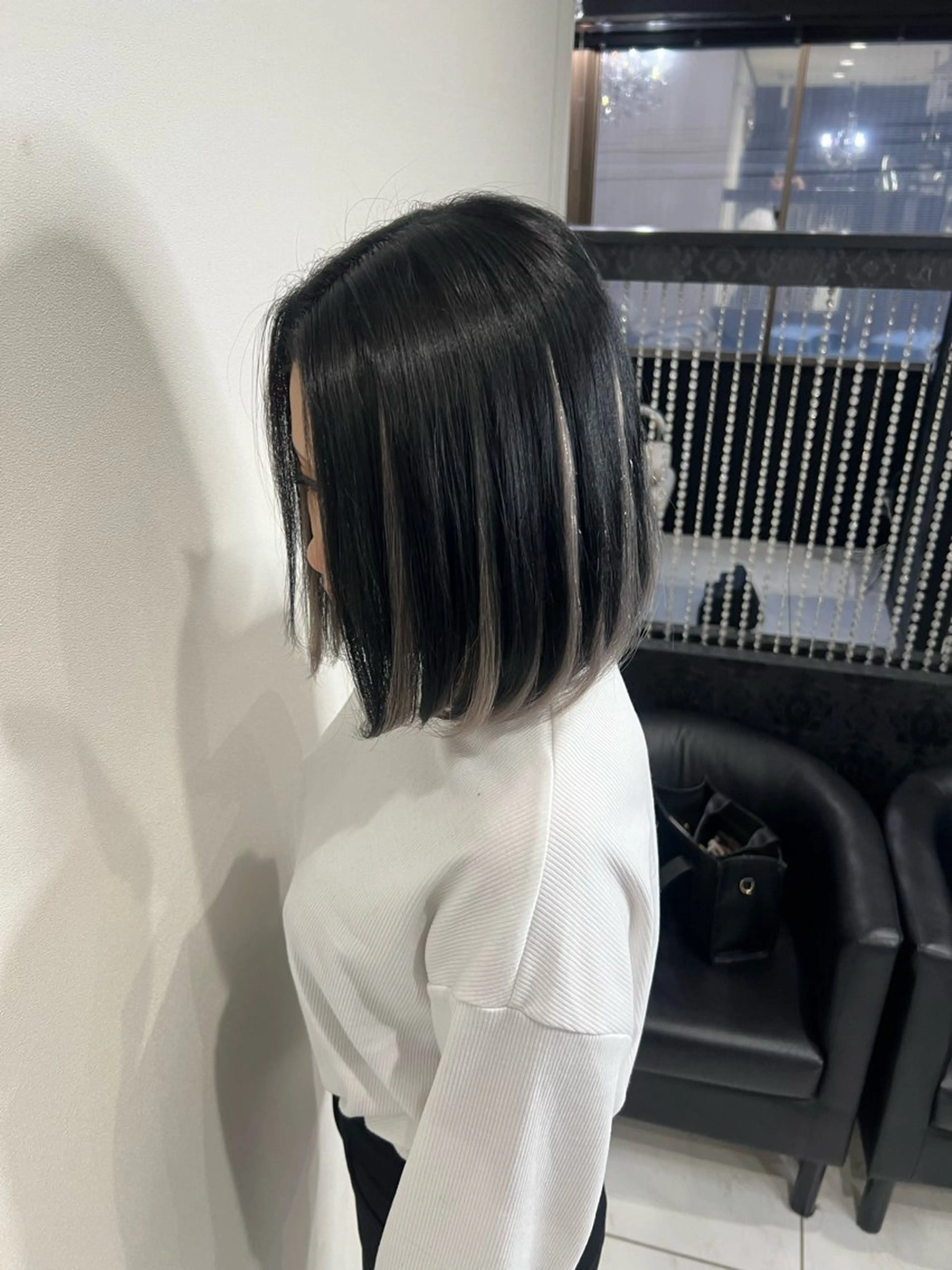 ミディアム カラー プルエクステ ハイライトカラー ボブ エクステ ハイライト ヘアカラー トリートメント エクステ YUDU🍊 germe/ジェルムのヘアスタイル