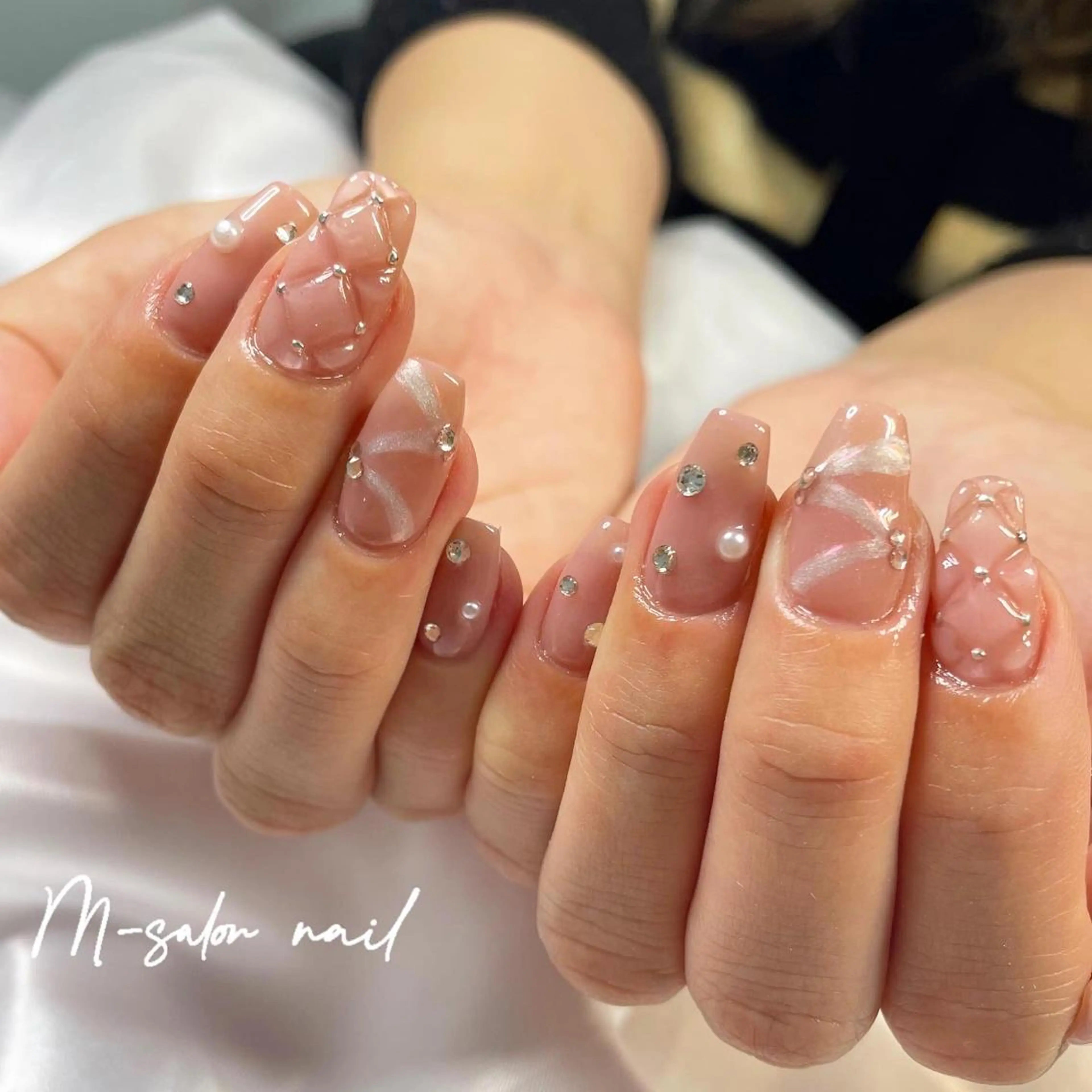 ネイル リボン 韓国/網紅/パーツ M-salonのネイルデザイン