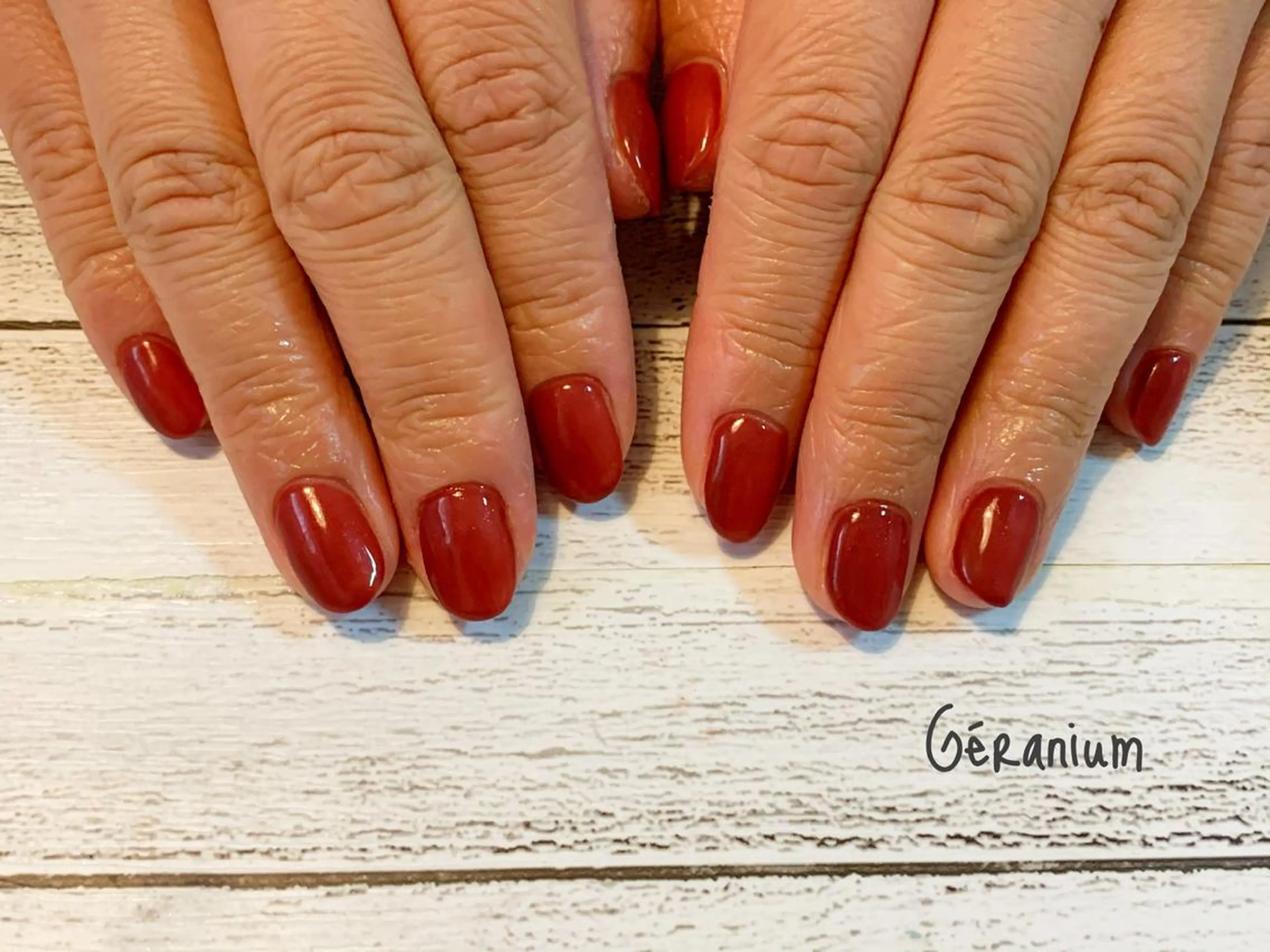 ネイル ブラウン ハンドネイル フットネイル GéRanium Harukaのネイルデザイン