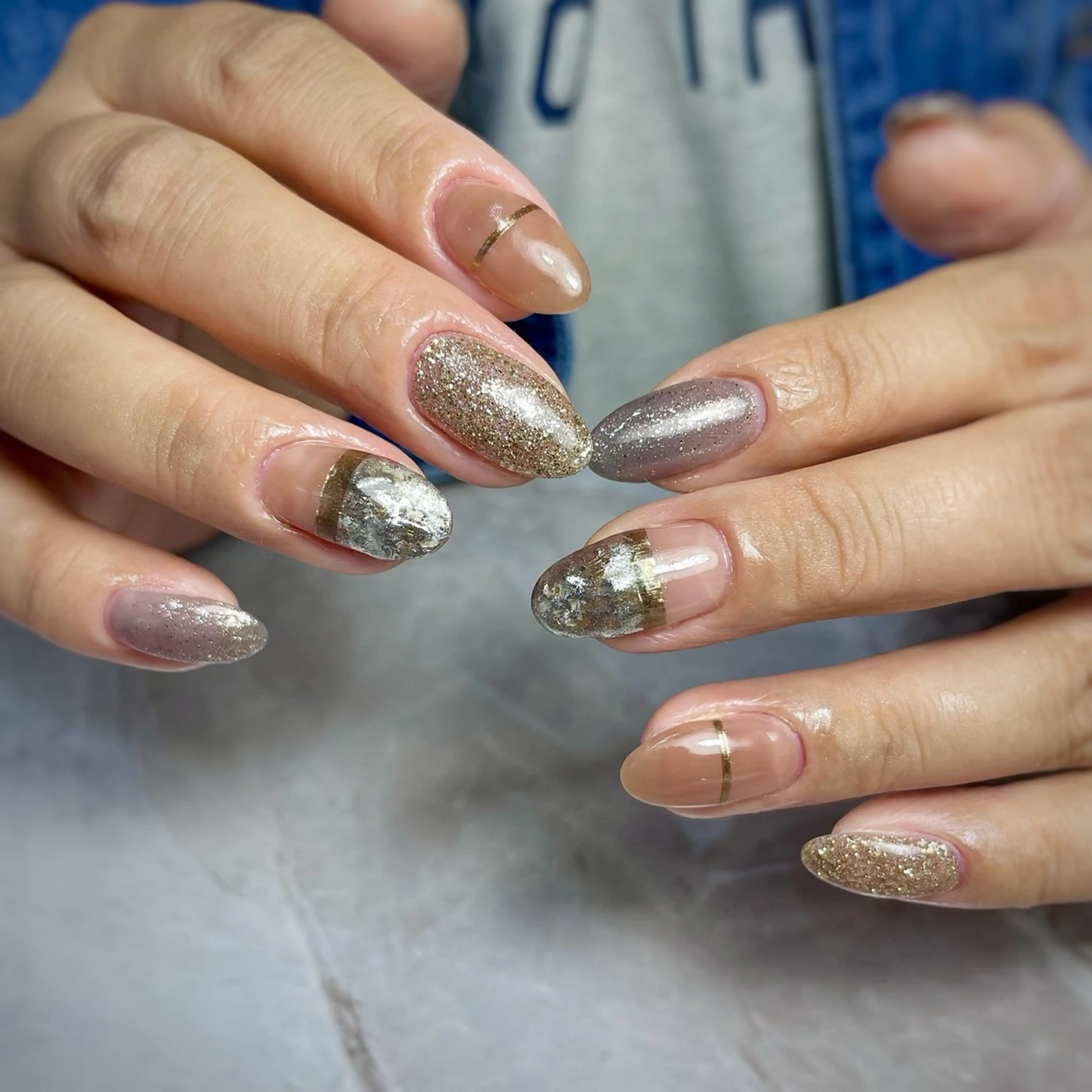 ネイル ブラウン フレンチネイル 韓国ネイル ニュアンスネイル ワンカラーネイル ハンドネイル upala Mayukoのネイルデザイン