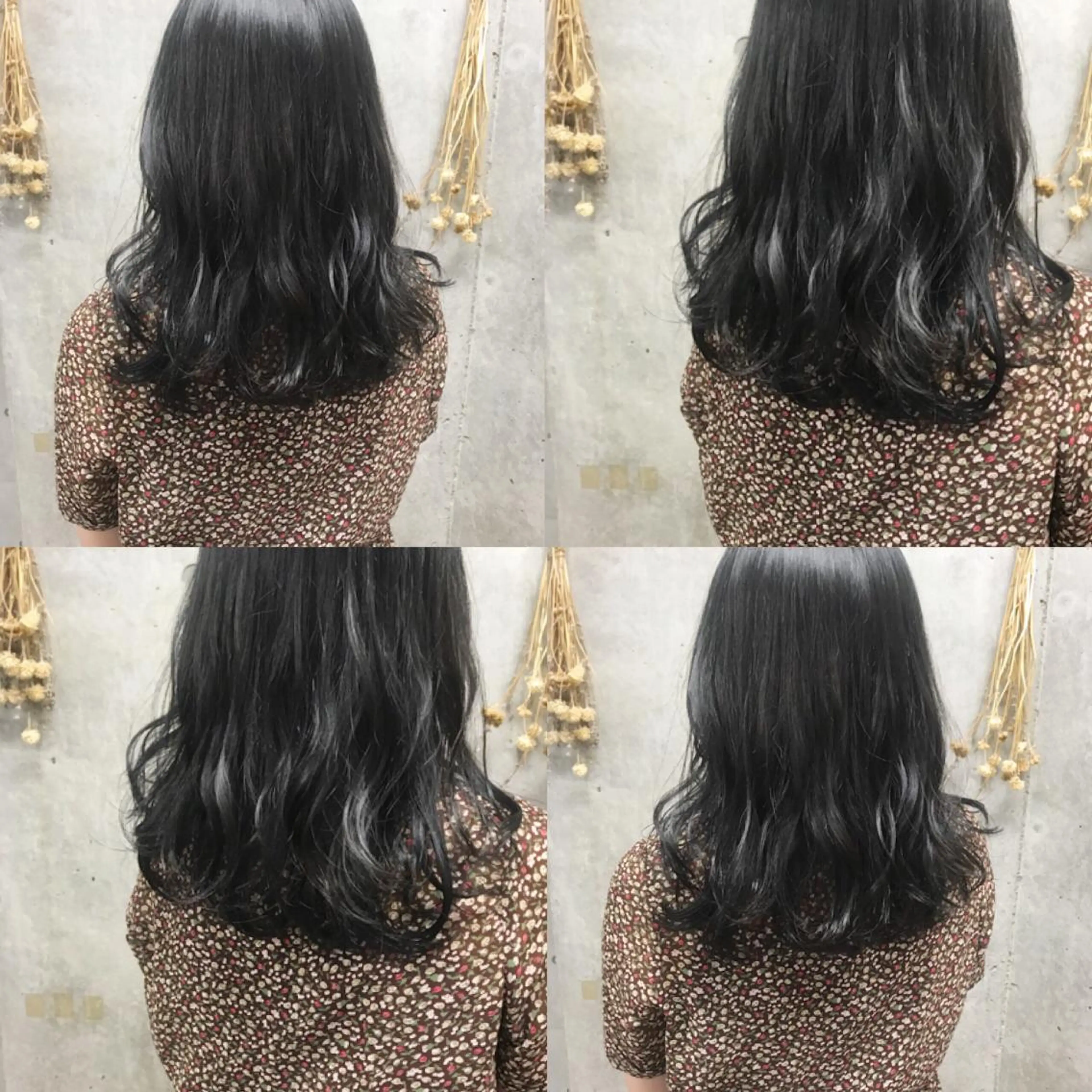セミロング カラー ヘアアレンジ 黒髪 透明感カラー イルミナカラー clan所属・Satsuki ✂︎♡のヘアスタイル