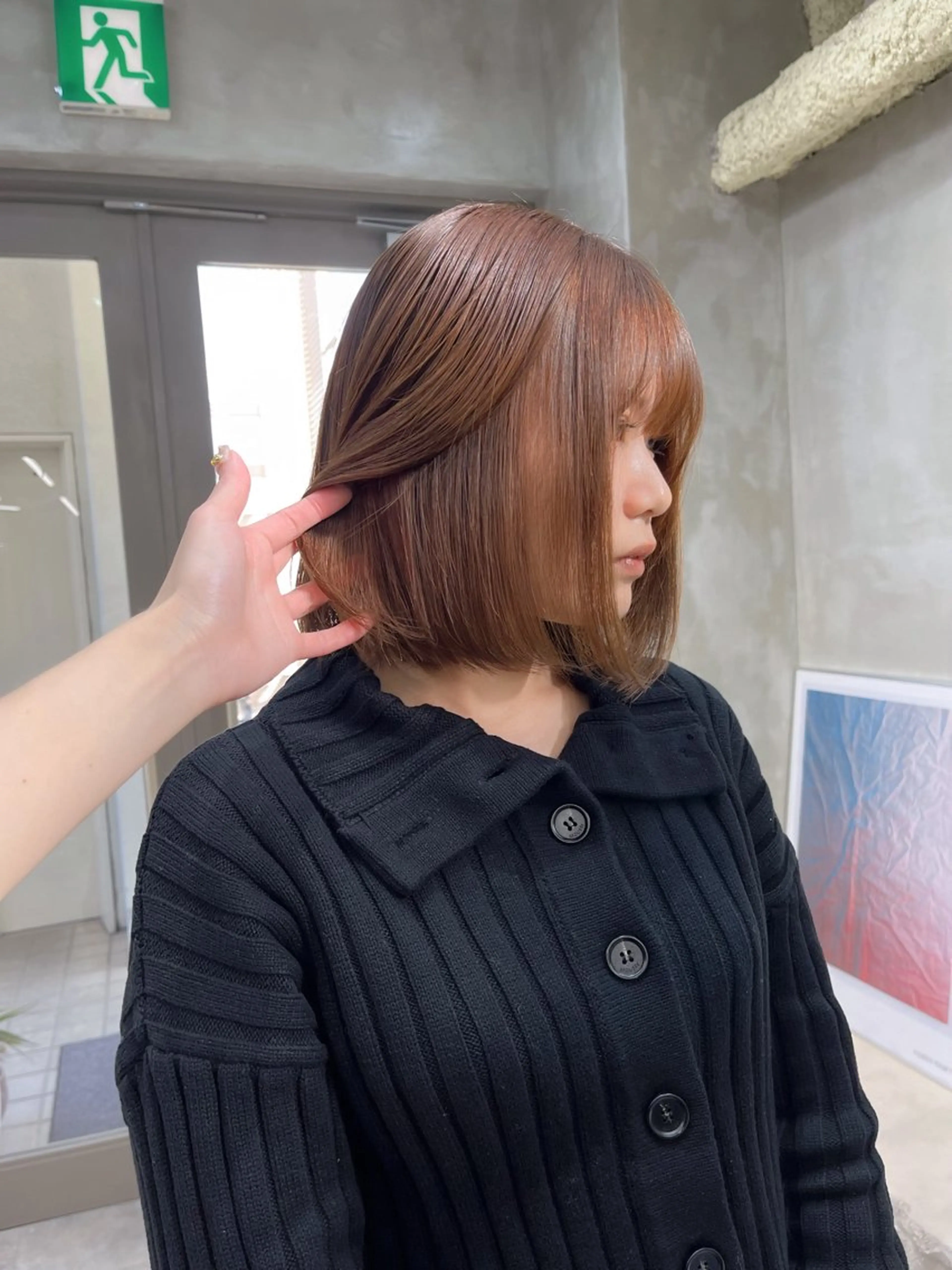 ミディアム カラー 酸性ストレート ナツミ/透明感カラー /酸性ストレートのヘアスタイル