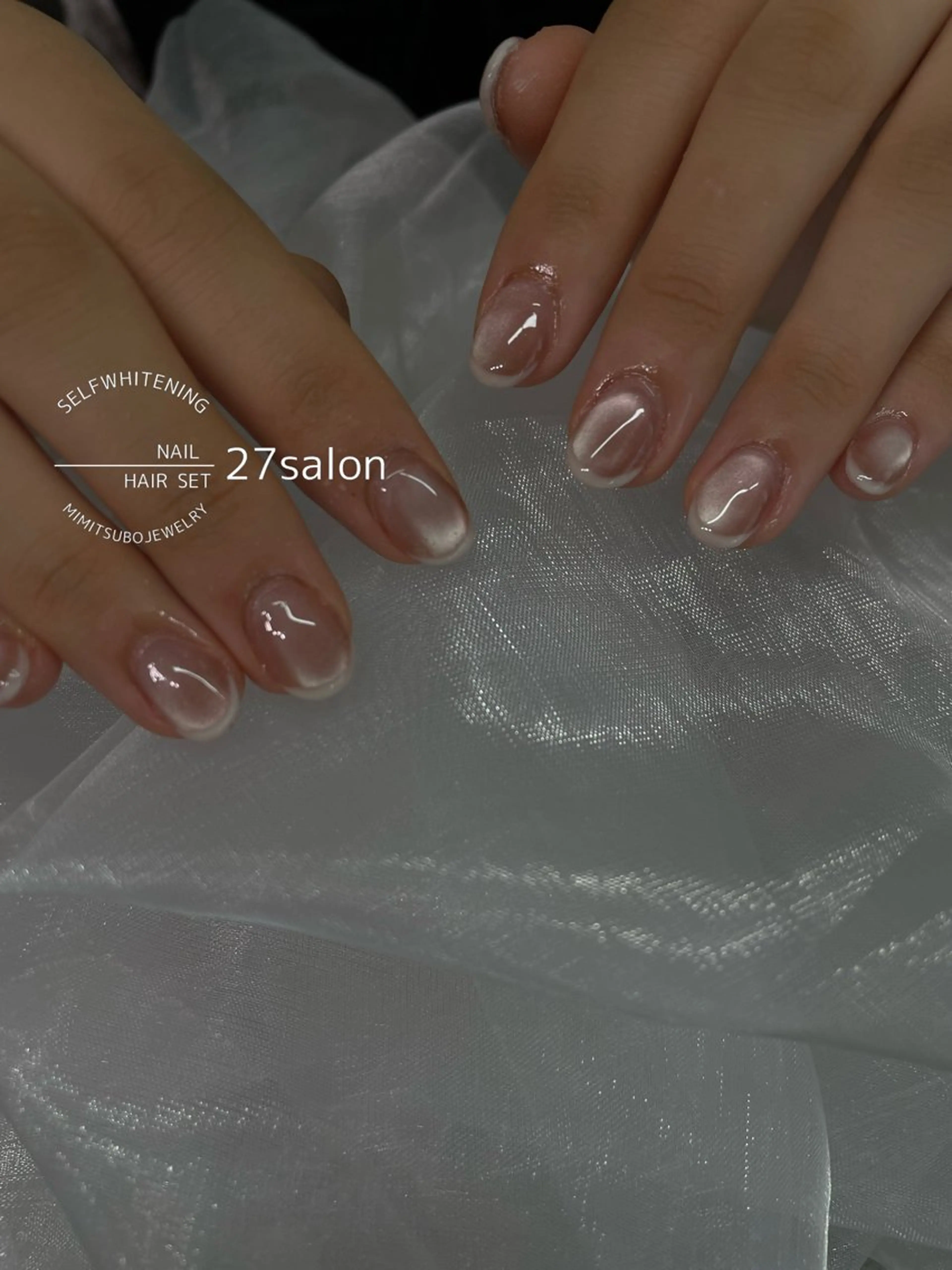 ネイル フレンチネイル マグネットネイル ハンドネイル 27salon yuinaのネイルデザイン