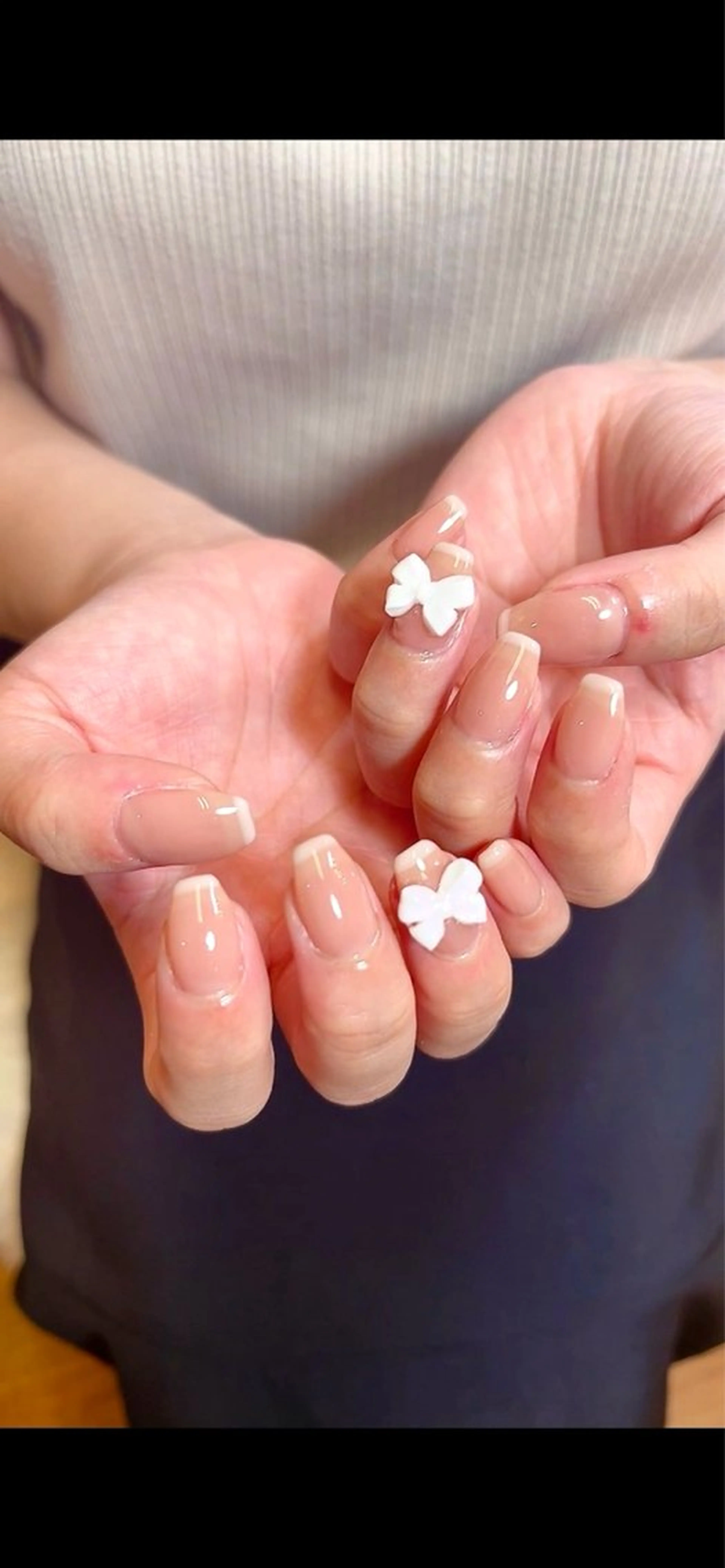 ネイル 韓国ネイル リボン ハンドネイル LOVE NAIL 💕Sonoのネイルデザイン