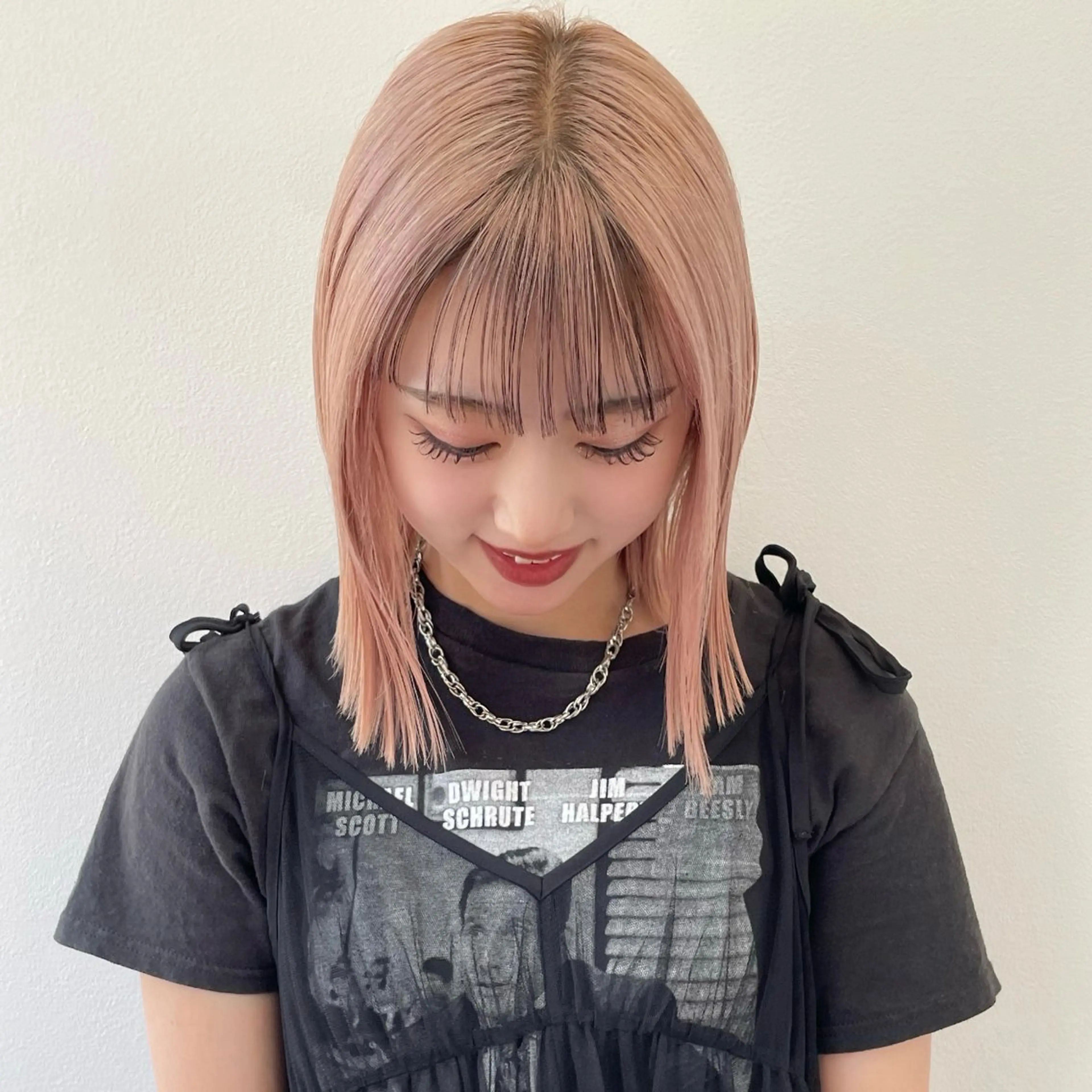 ミディアム カラー ヘアカラー トリートメント 🎀ミルクティー/暖 色×レイヤー/マリアのヘアスタイル