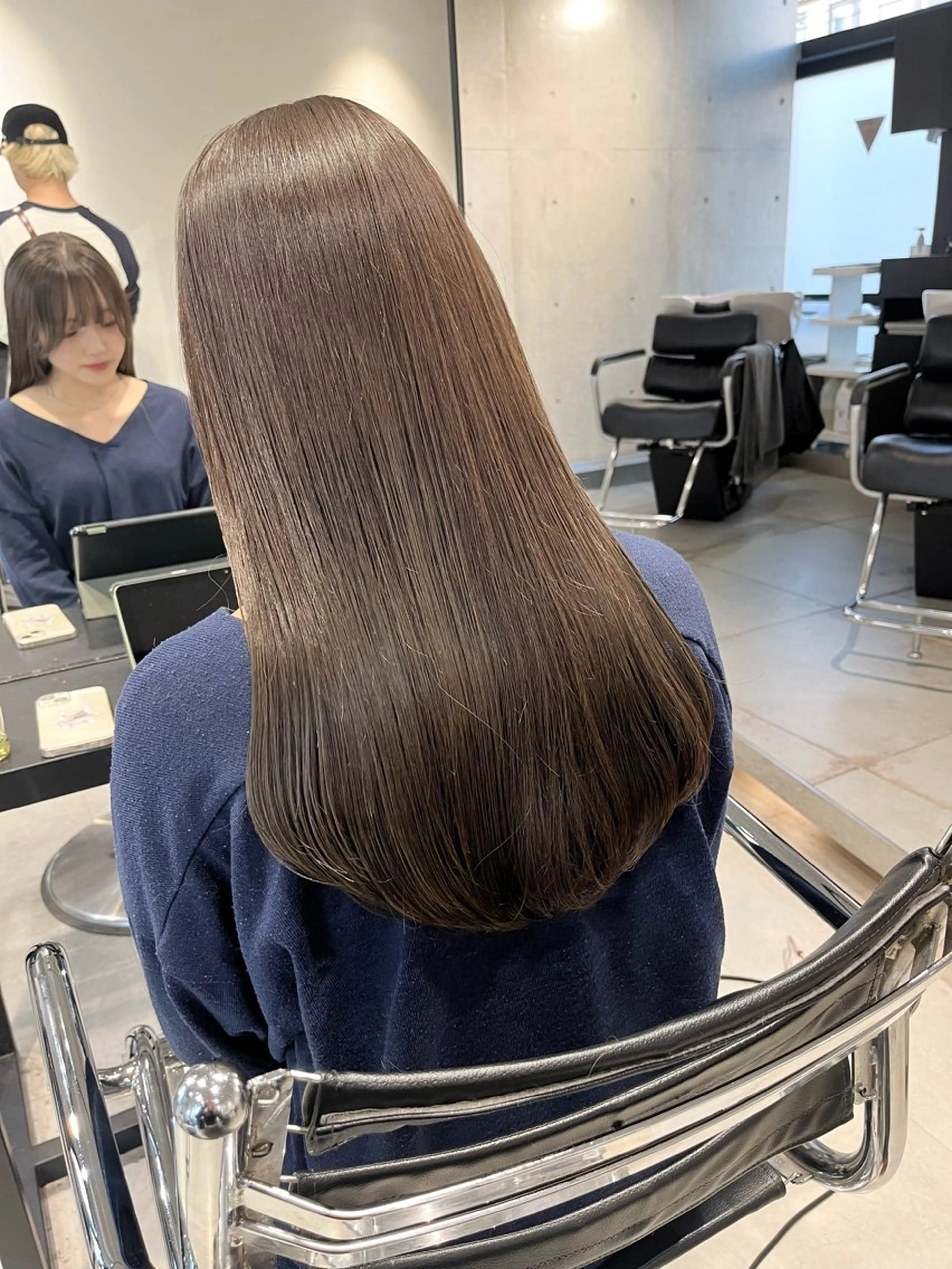 ロング カラー パーマ ヘアアレンジ 透明感/オリーブ/ グレージュ/YUKAのヘアスタイル