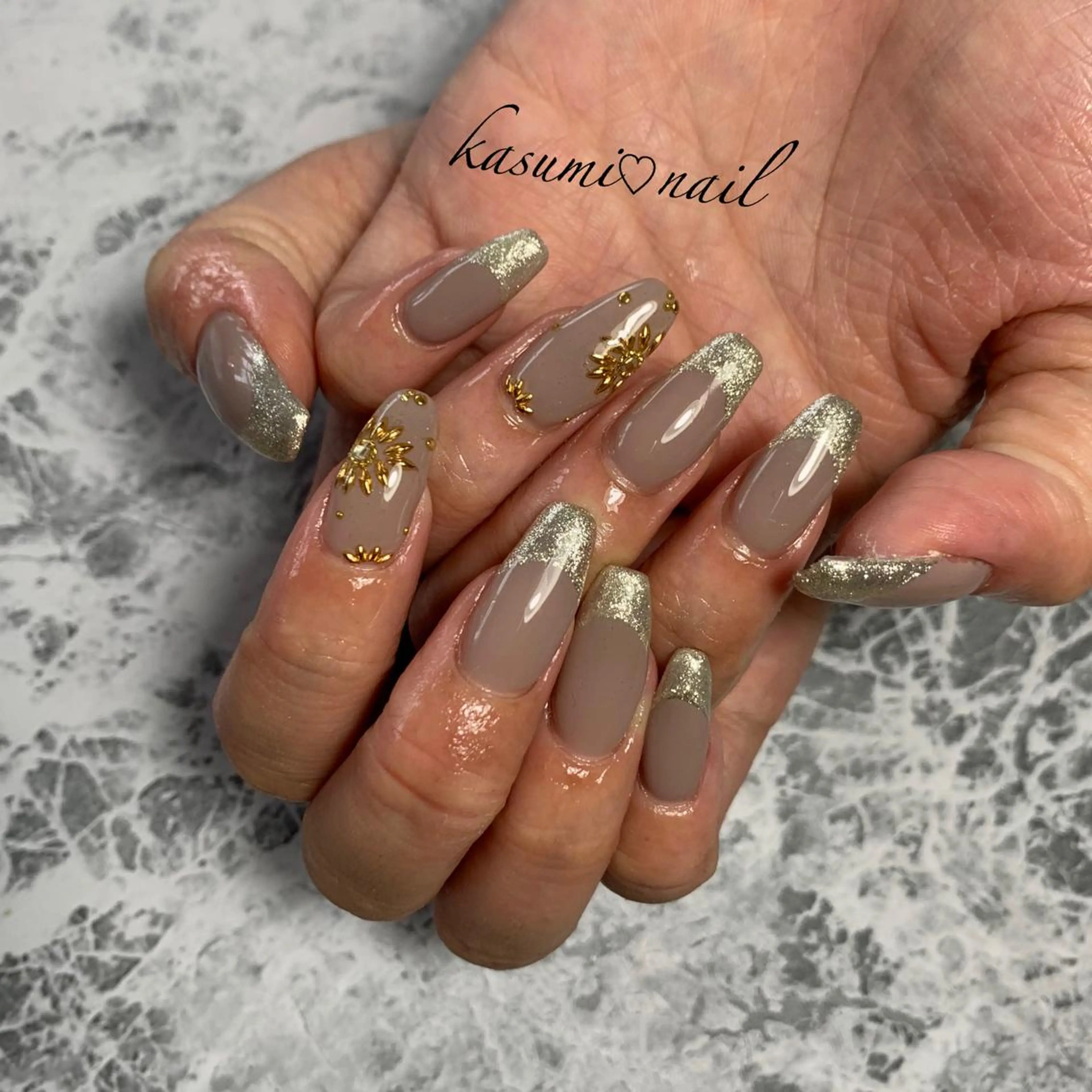 ネイル アートネイル フットネイル 大理石ネイル(マーブル) ミラーネイル 持ち込み KASUMI♡ Nailのネイルデザイン