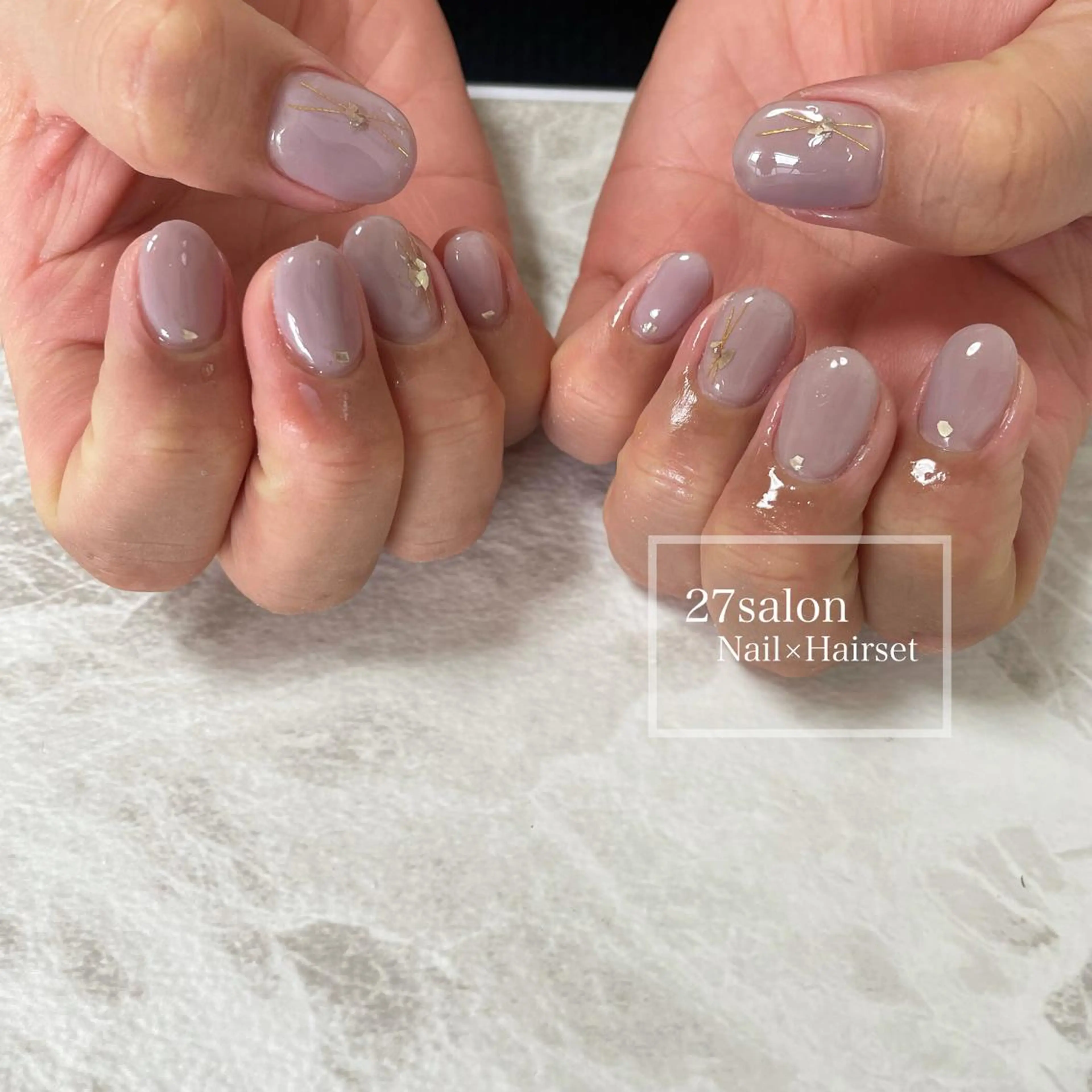 ネイル オフィスネイル パープル 27salon yuinaのネイルデザイン