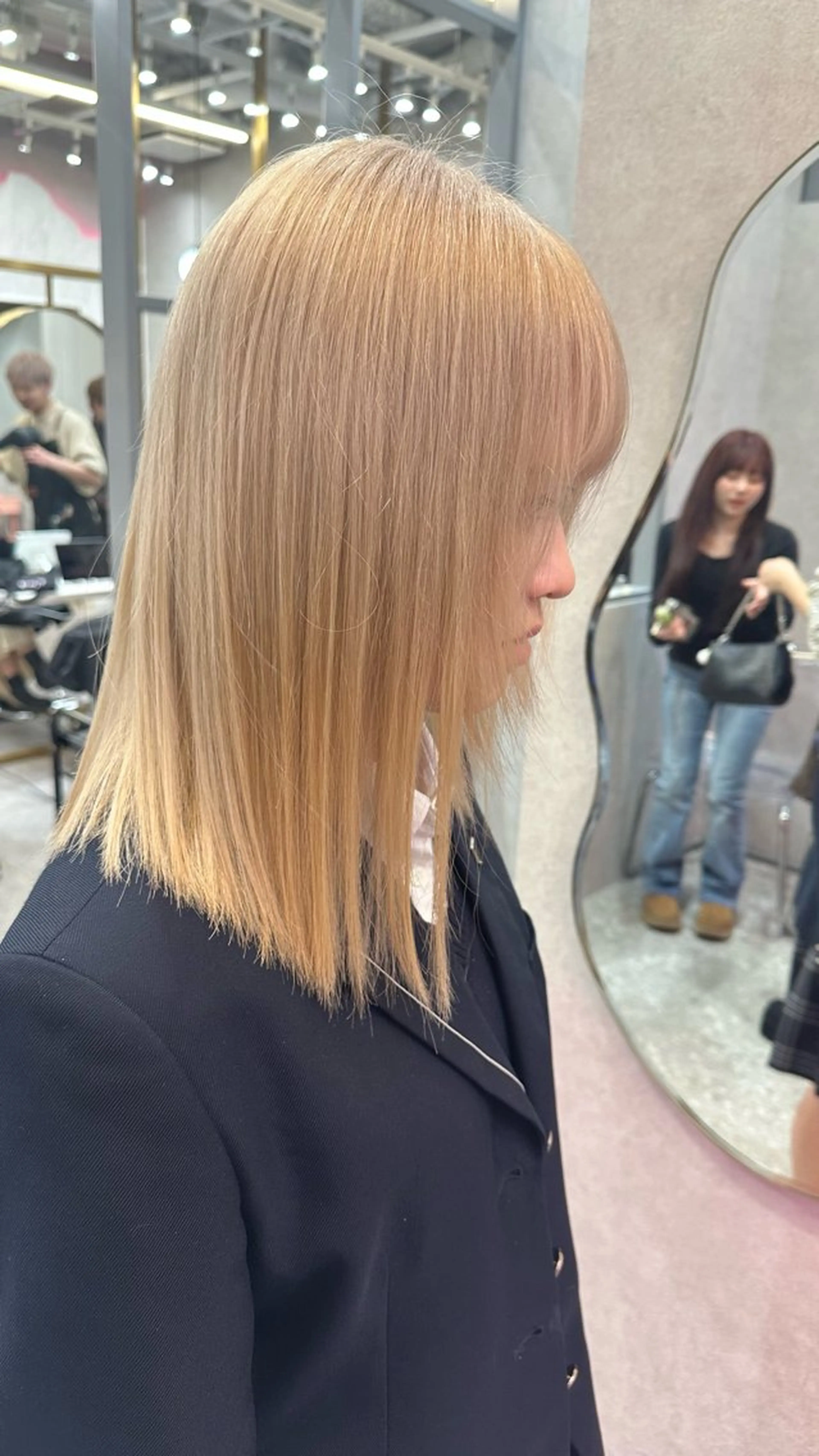 ミディアム カラー ダブルカラー 韓国レイヤーKYONのヘアスタイル