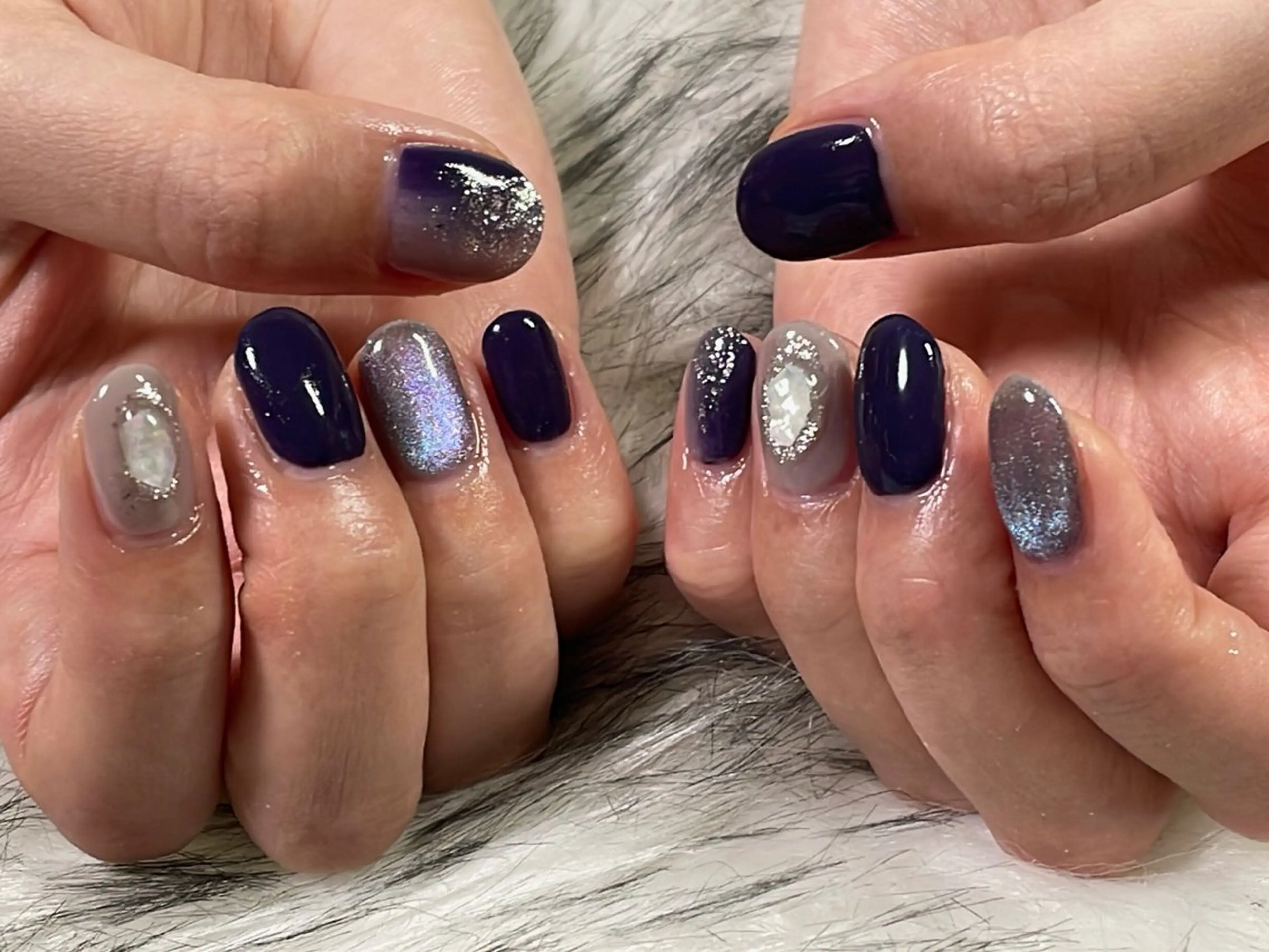 ネイル オーロラネイル フットネイル フレンチネイル ジェルネイル 韓国ネイル ハンドネイル kiki nail 二子玉川のネイルデザイン