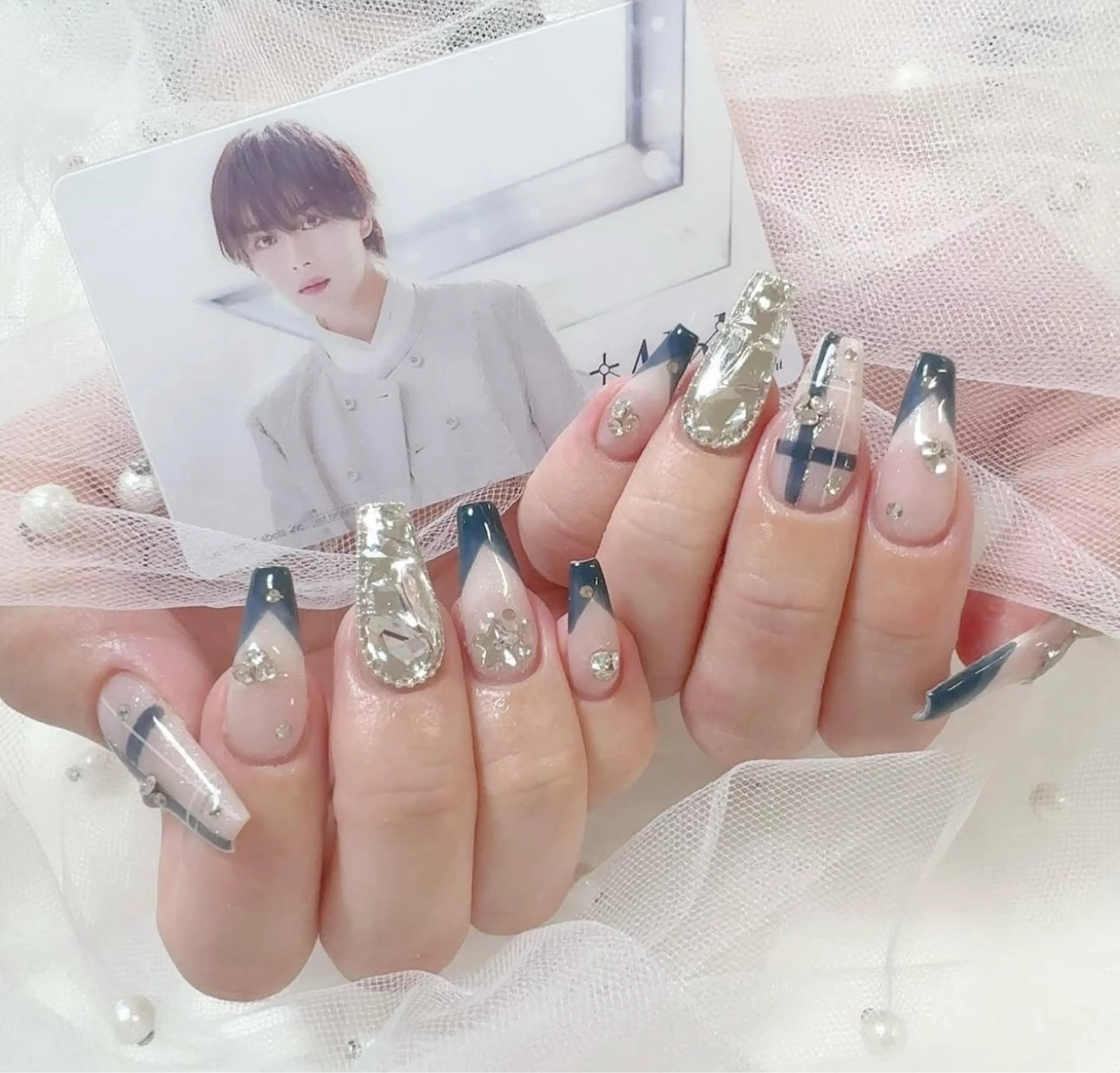 ネイル アニマル柄 オーロラネイル チークネイル フラッシュネイル ジェルネイル ハンドネイル Hina 池袋 長だしチップ専門店のネイルデザイン