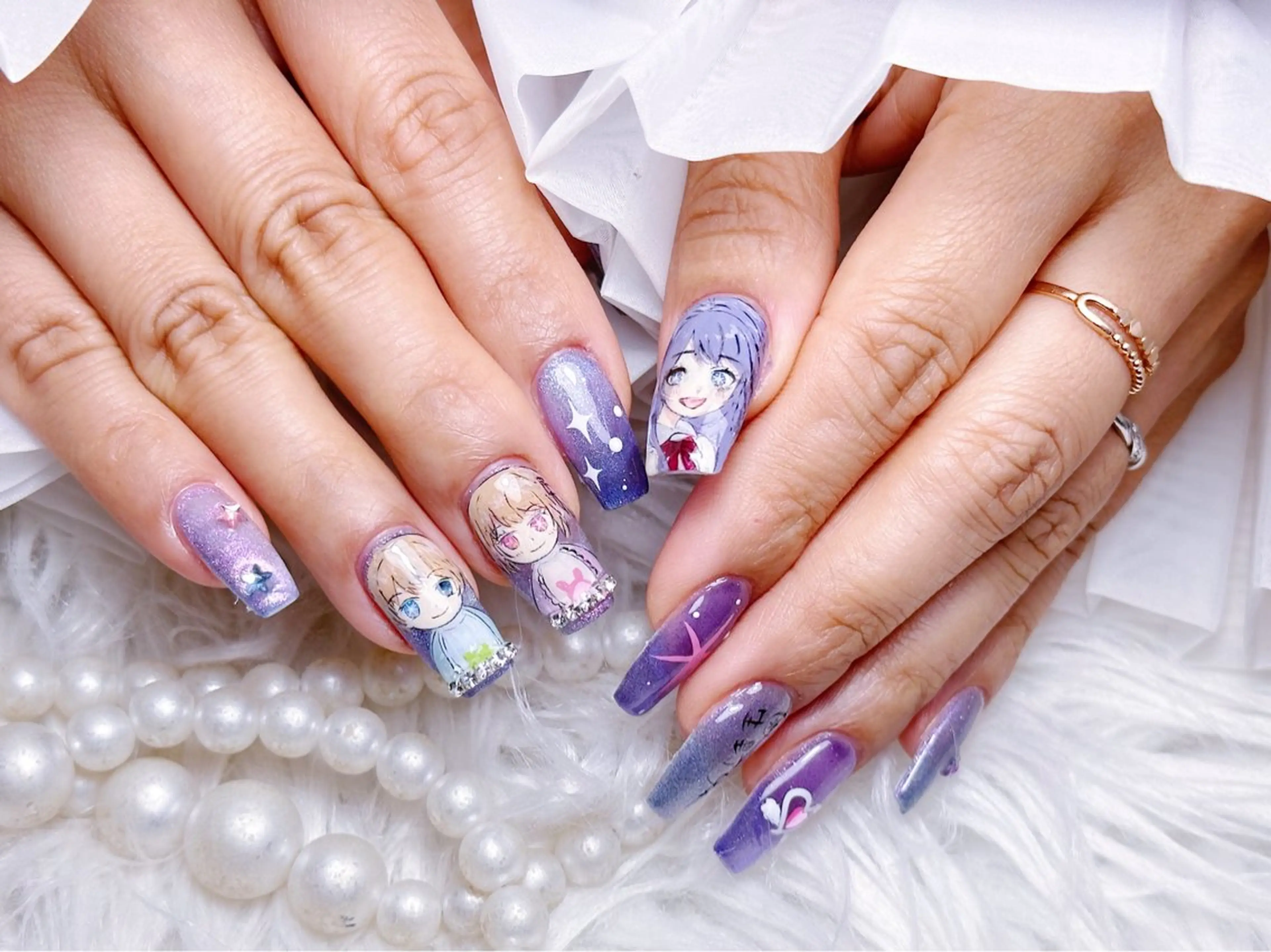 ネイル ☁️Minmin Tsuki💙🩵のネイルデザイン