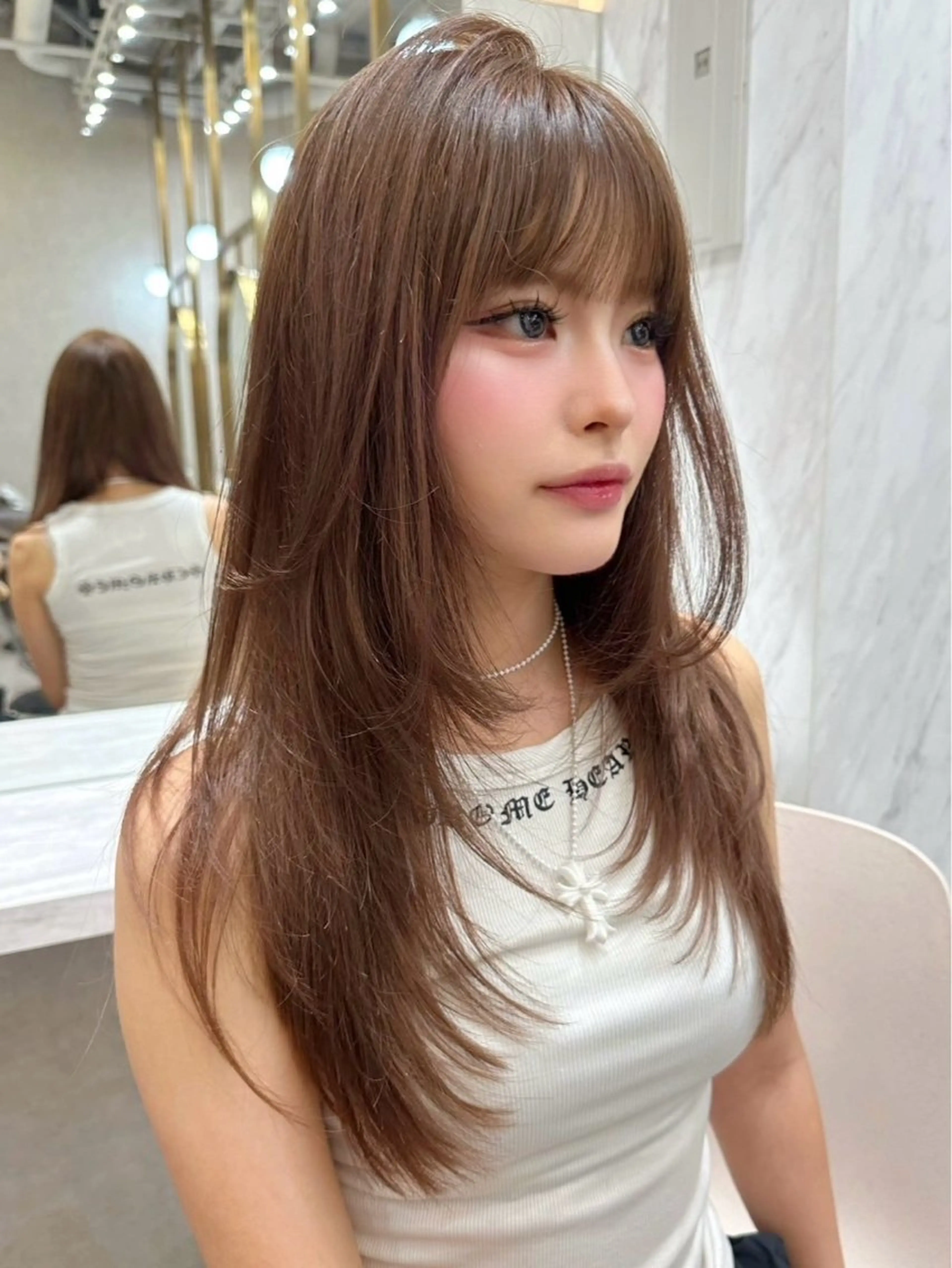 ロング カラー ヘアカラー トリートメント Lond mare レイヤーカット/韓国のヘアスタイル