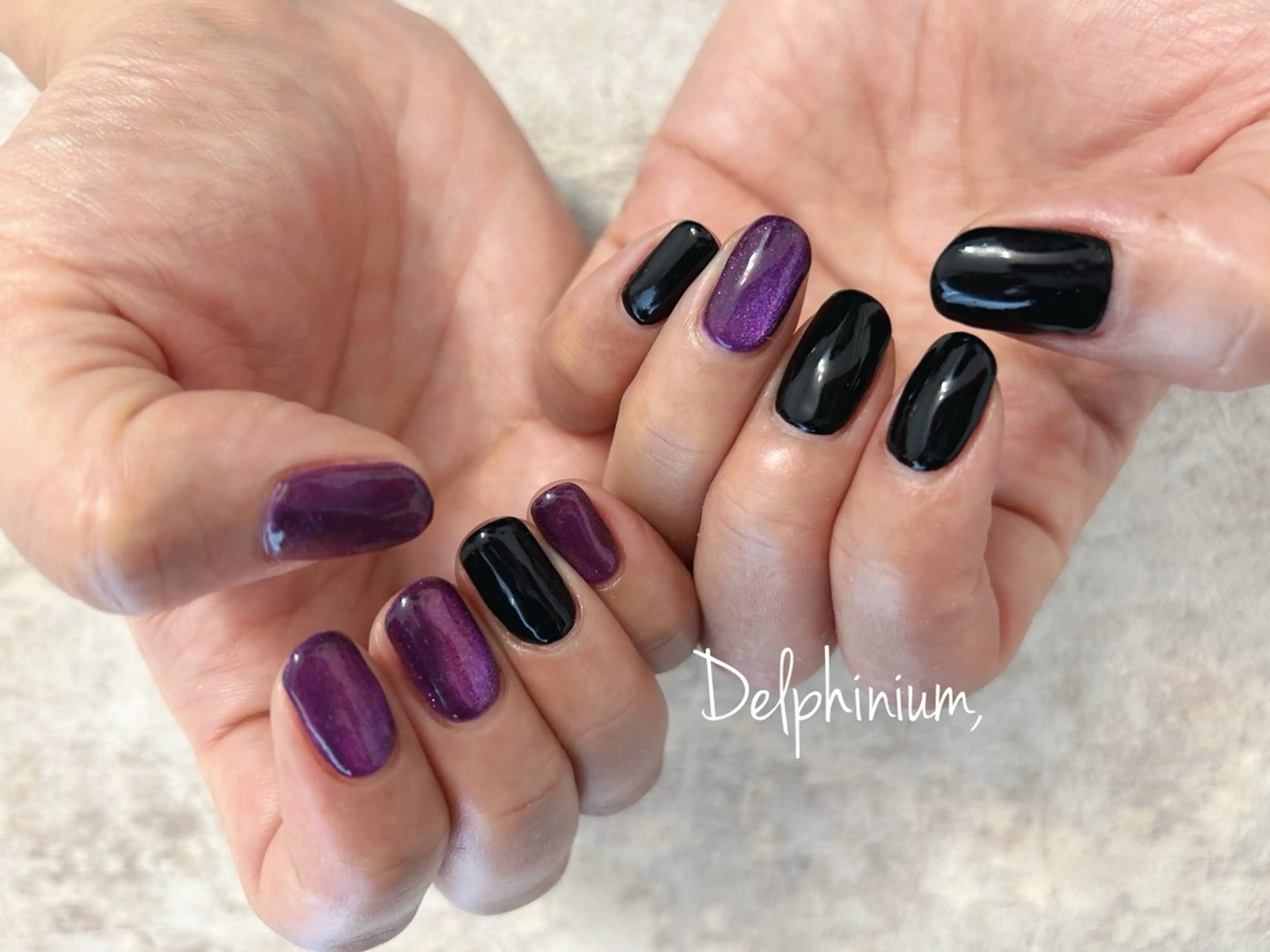 ネイル ハロウィン マグネットネイル ワンカラーネイル ハンドネイル 岡本 友恵のネイルデザイン