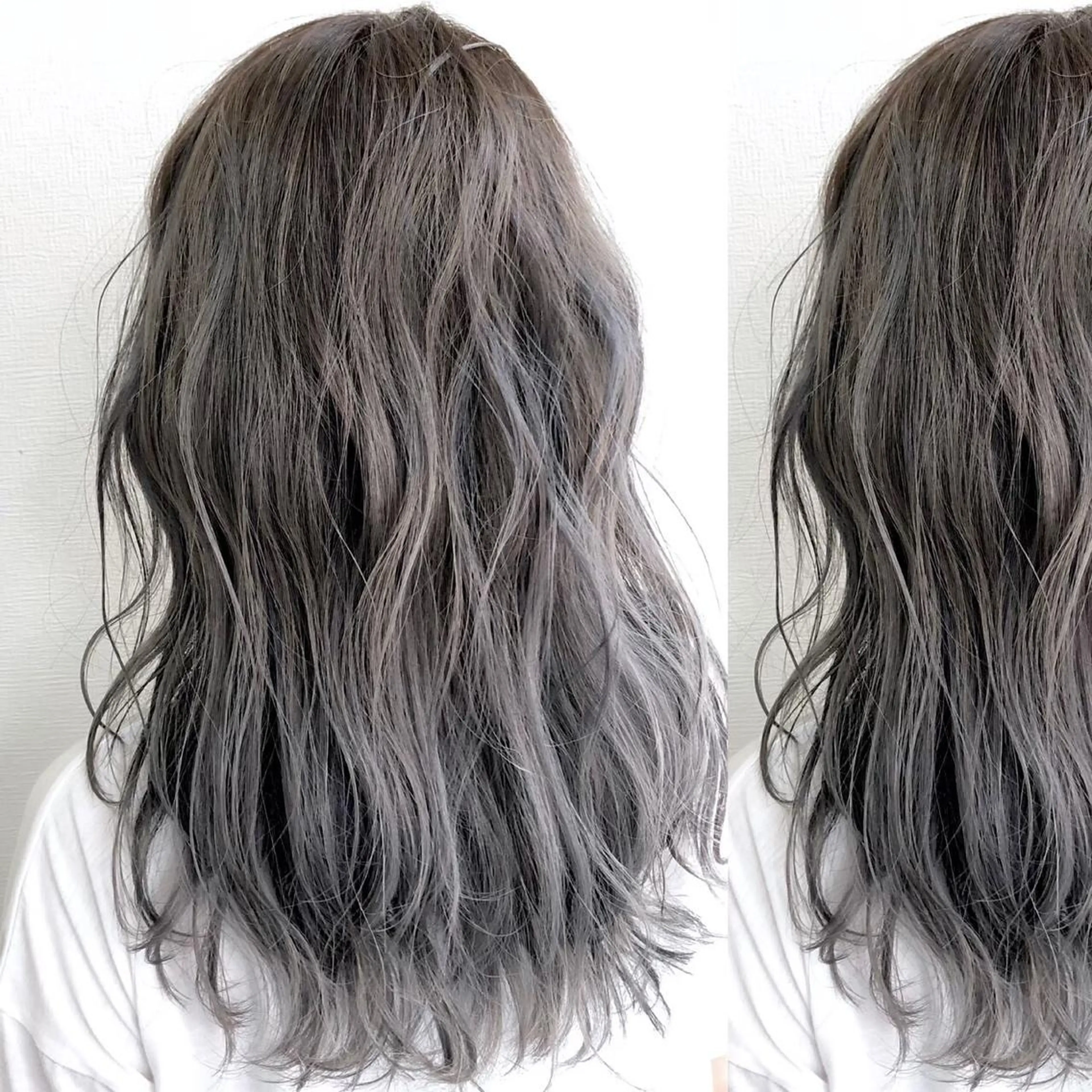 ミディアム カラー JuNブリーチに 縮毛矯正するプロのヘアスタイル