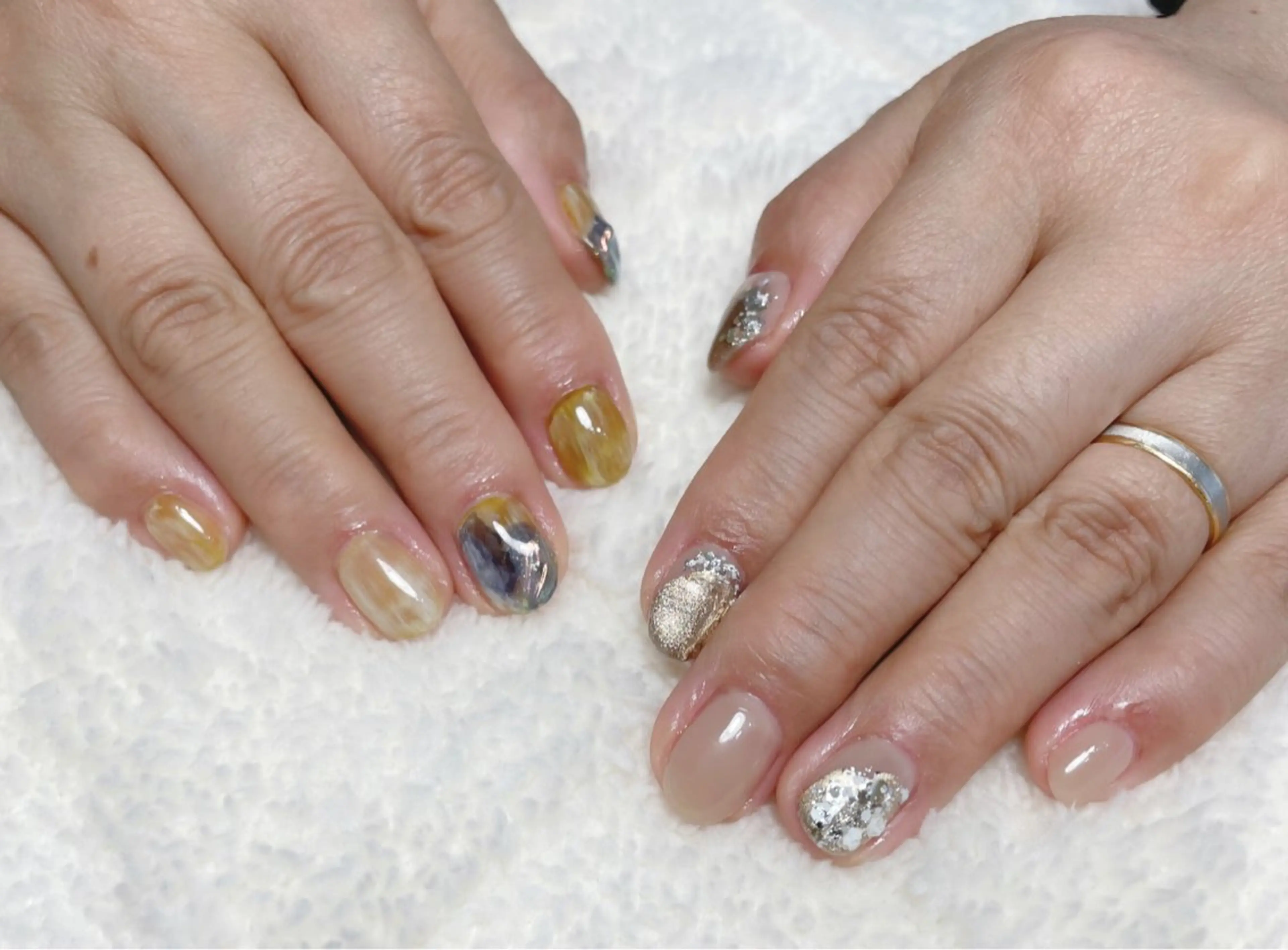 ネイル ラメ(グリッター) マグネットネイル ハンドネイル K Akaneのネイルデザイン