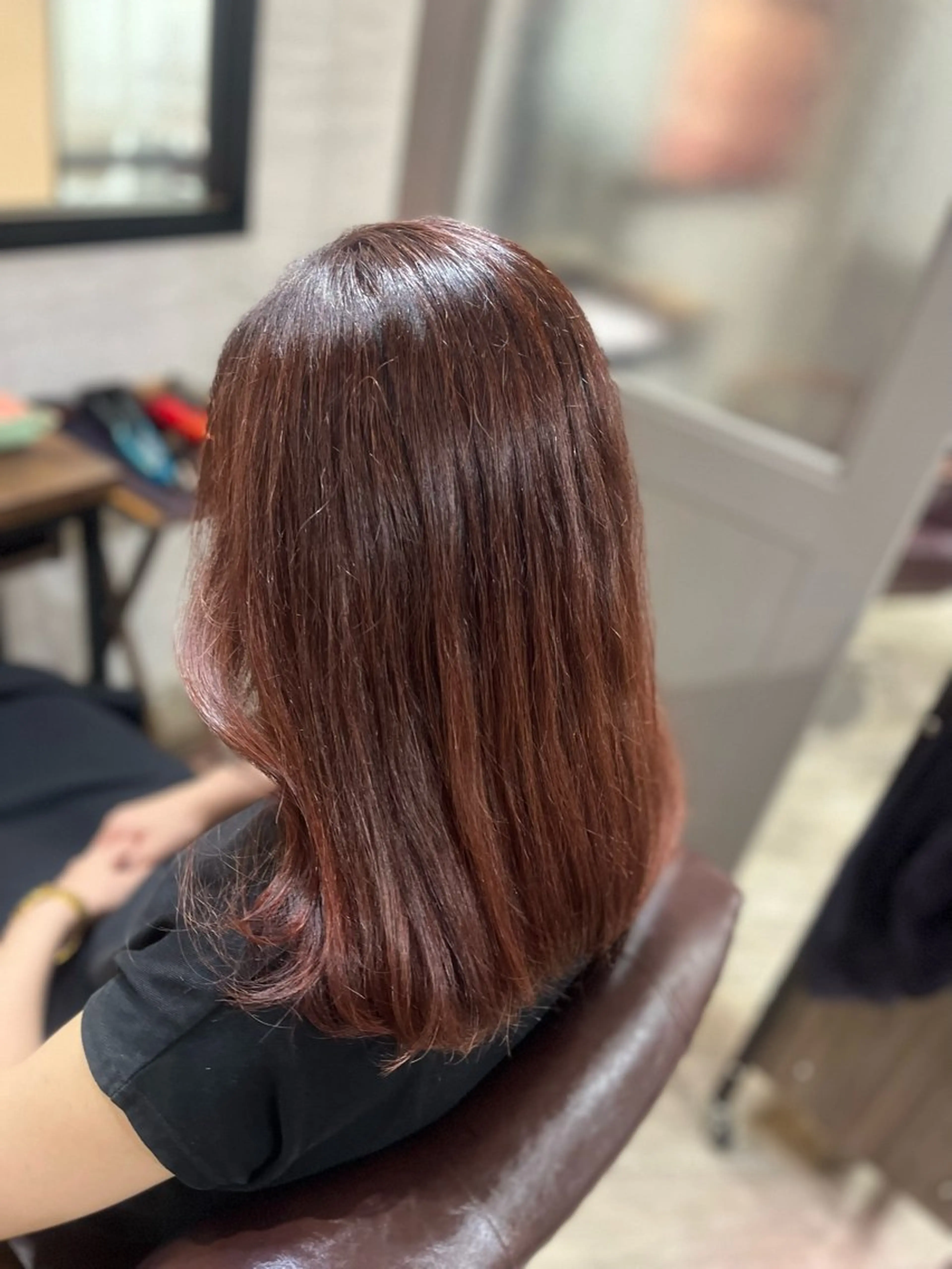 セミロング カラー レッドカラー 🫧ぷる艶カラー🫧 Yuubi🦩のヘアスタイル