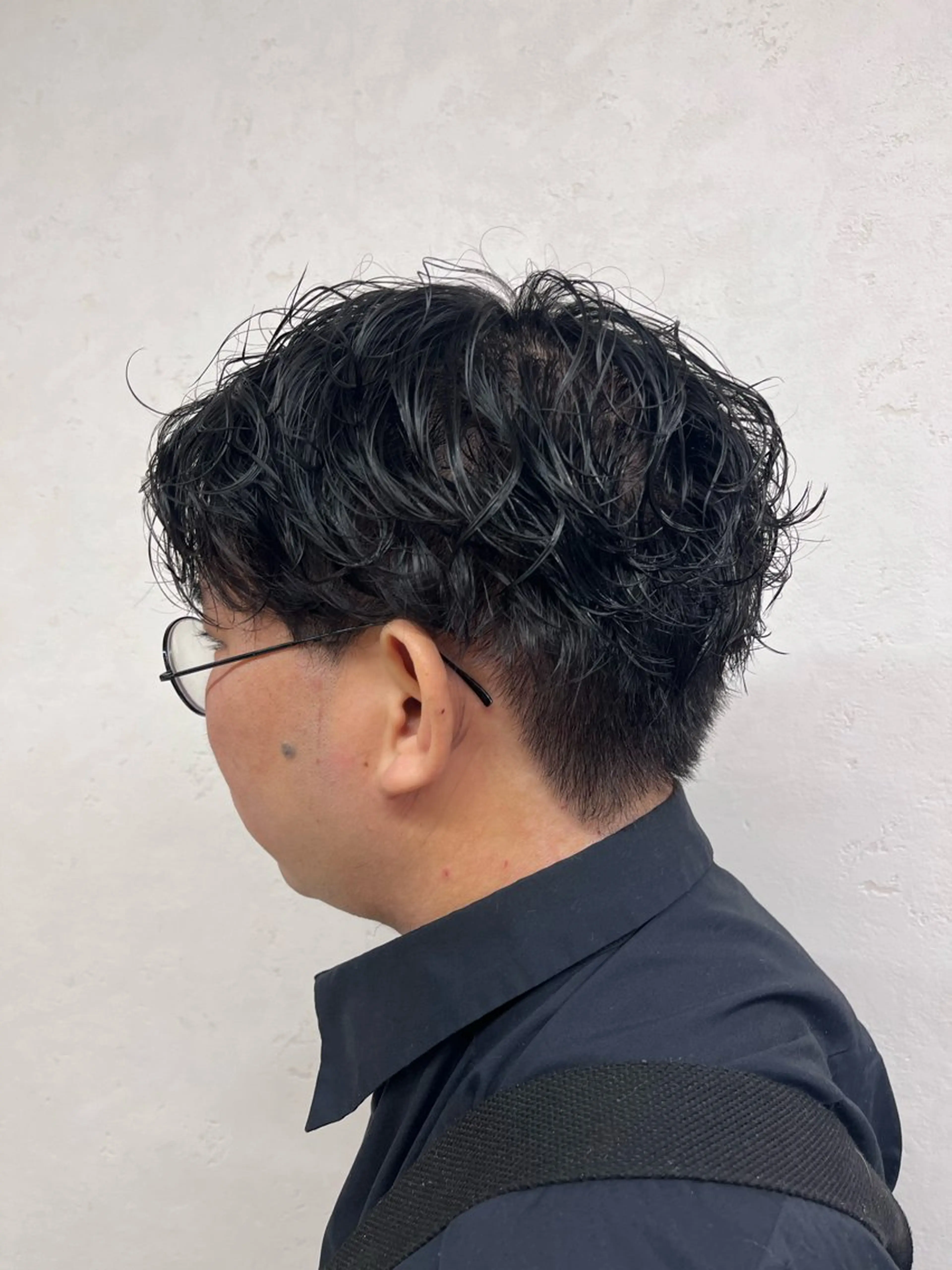 パーマ メンズ カット パーマ トリートメント ナチュラルベージュ/ 顔周りカット/由喜のヘアスタイル