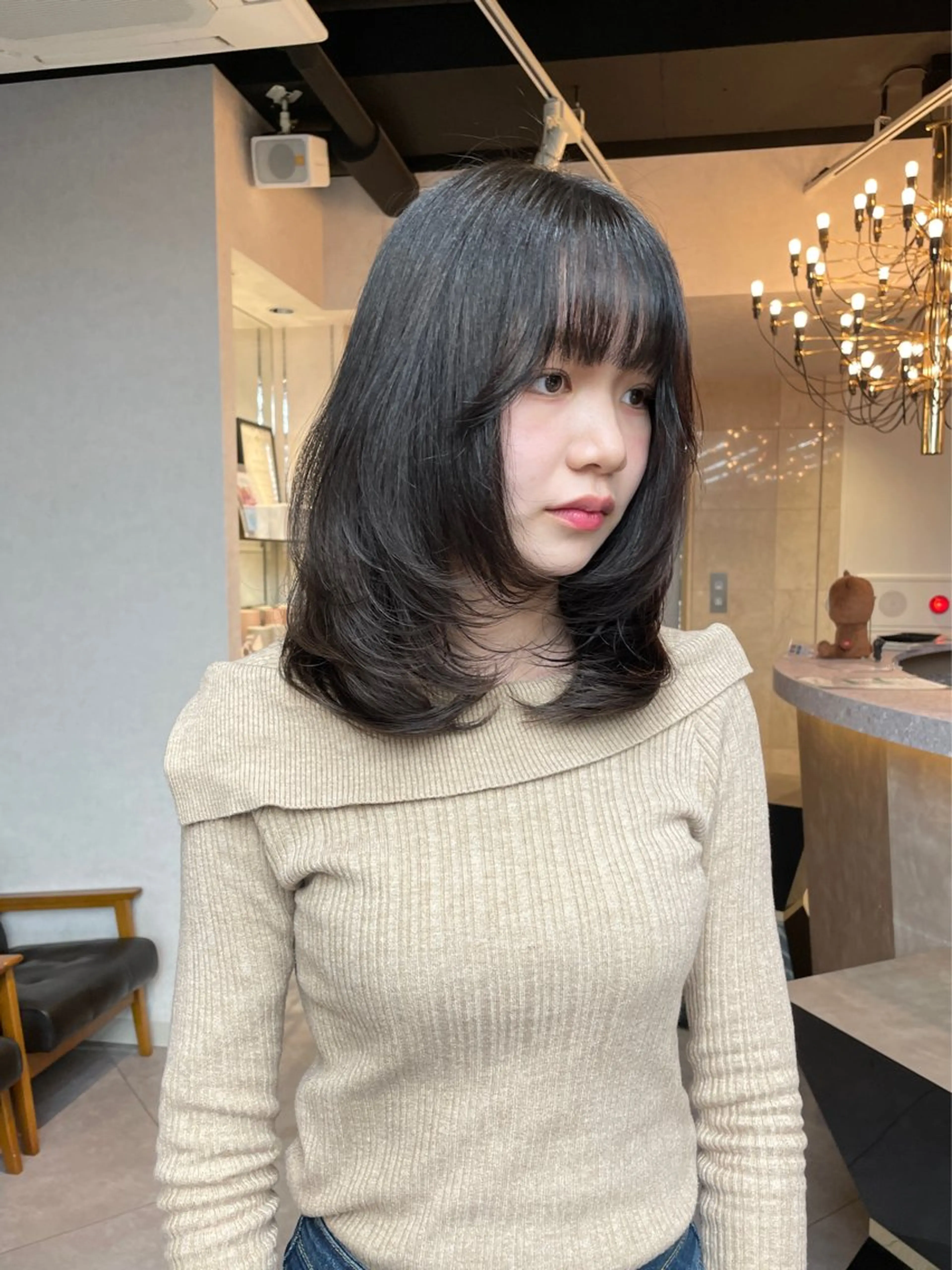 ミディアム カラー 🫧ミルクティーベー ジュ🫧門脇ゆう🎀のヘアスタイル