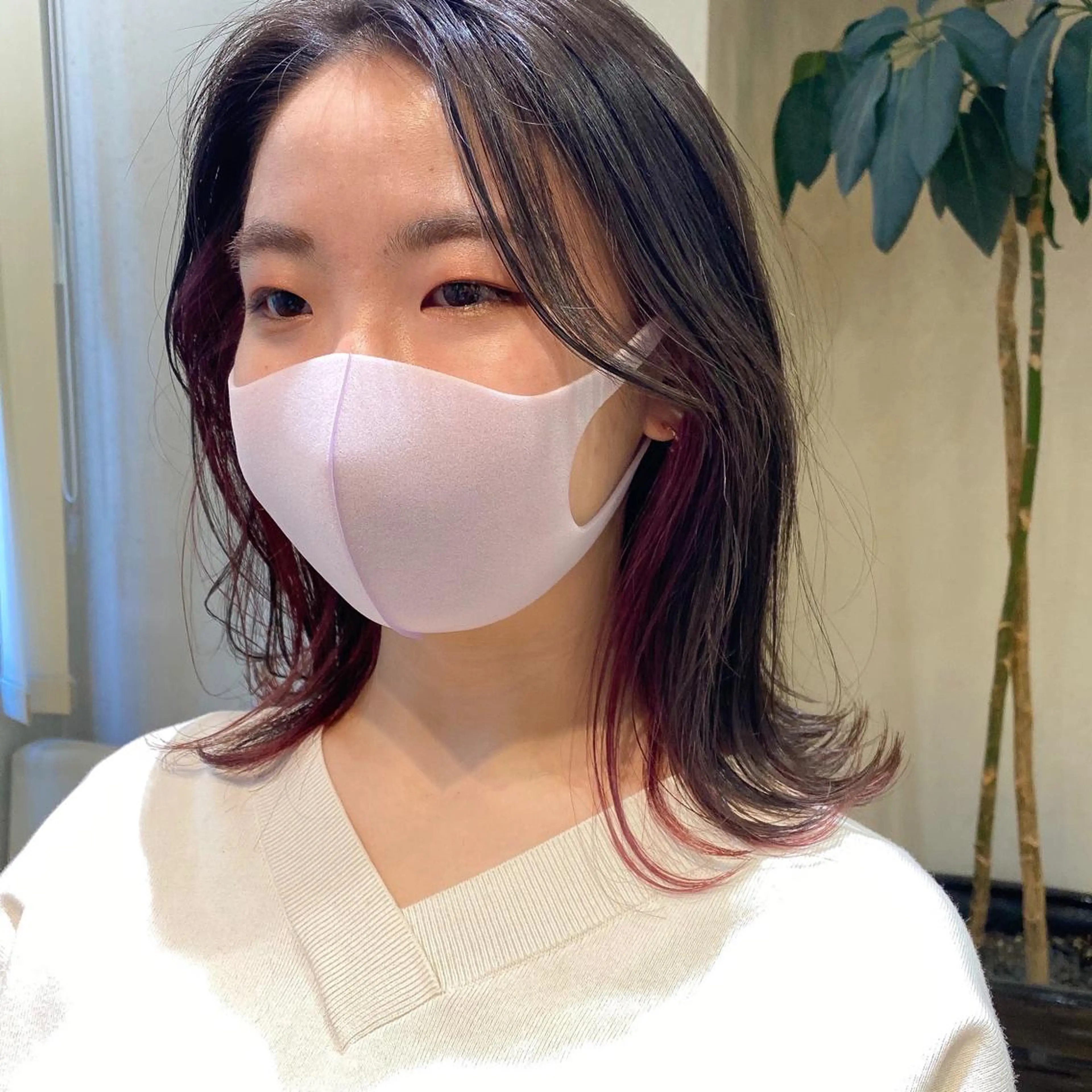 ミディアム カラー ブリーチ カット ヘアカラー トリートメント 韓国風スタイル 🍓MIZUKI🍓のヘアスタイル