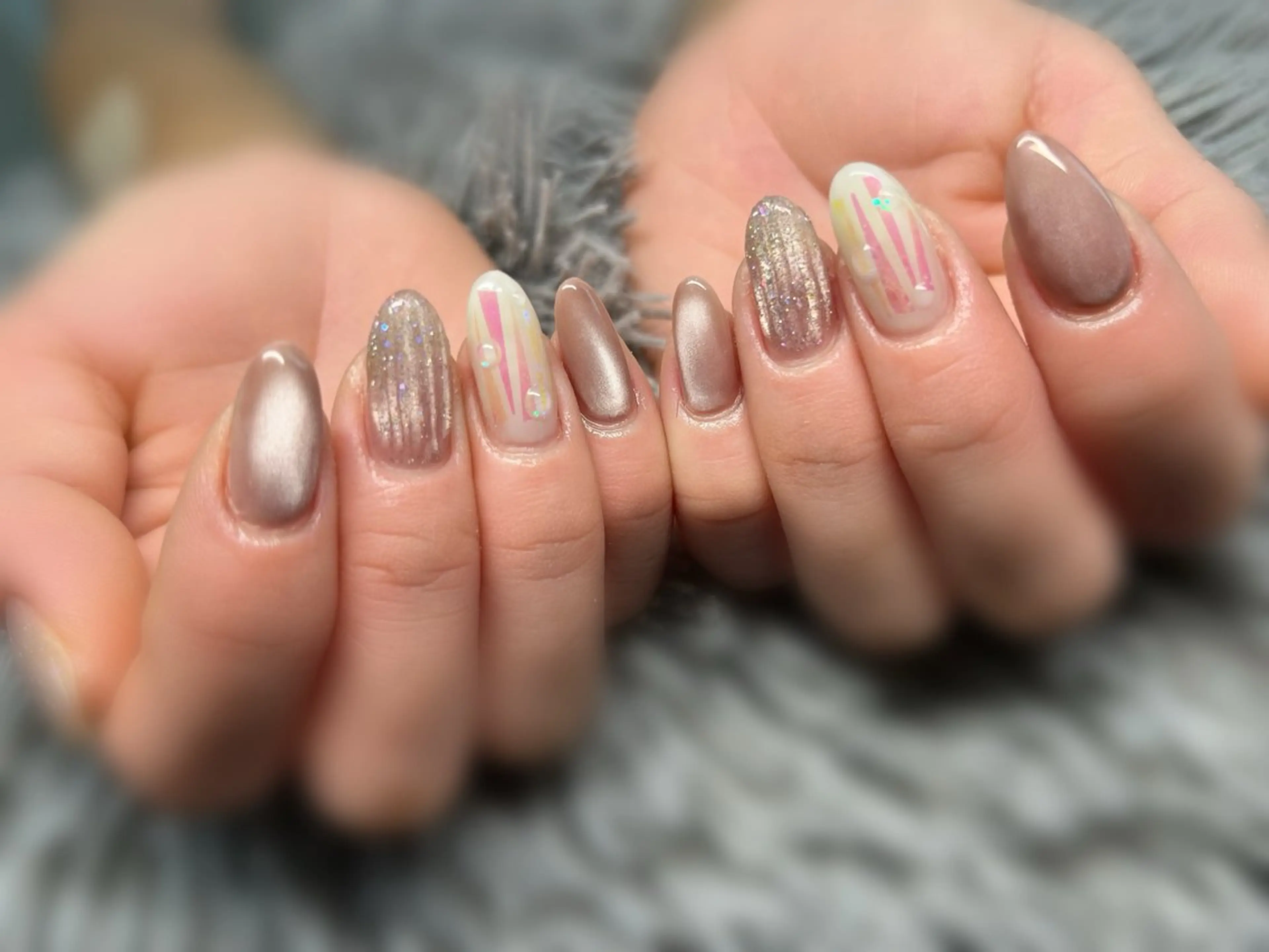 ネイル オーロラネイル マグネットネイル ek.nail⭐︎ kanaのネイルデザイン