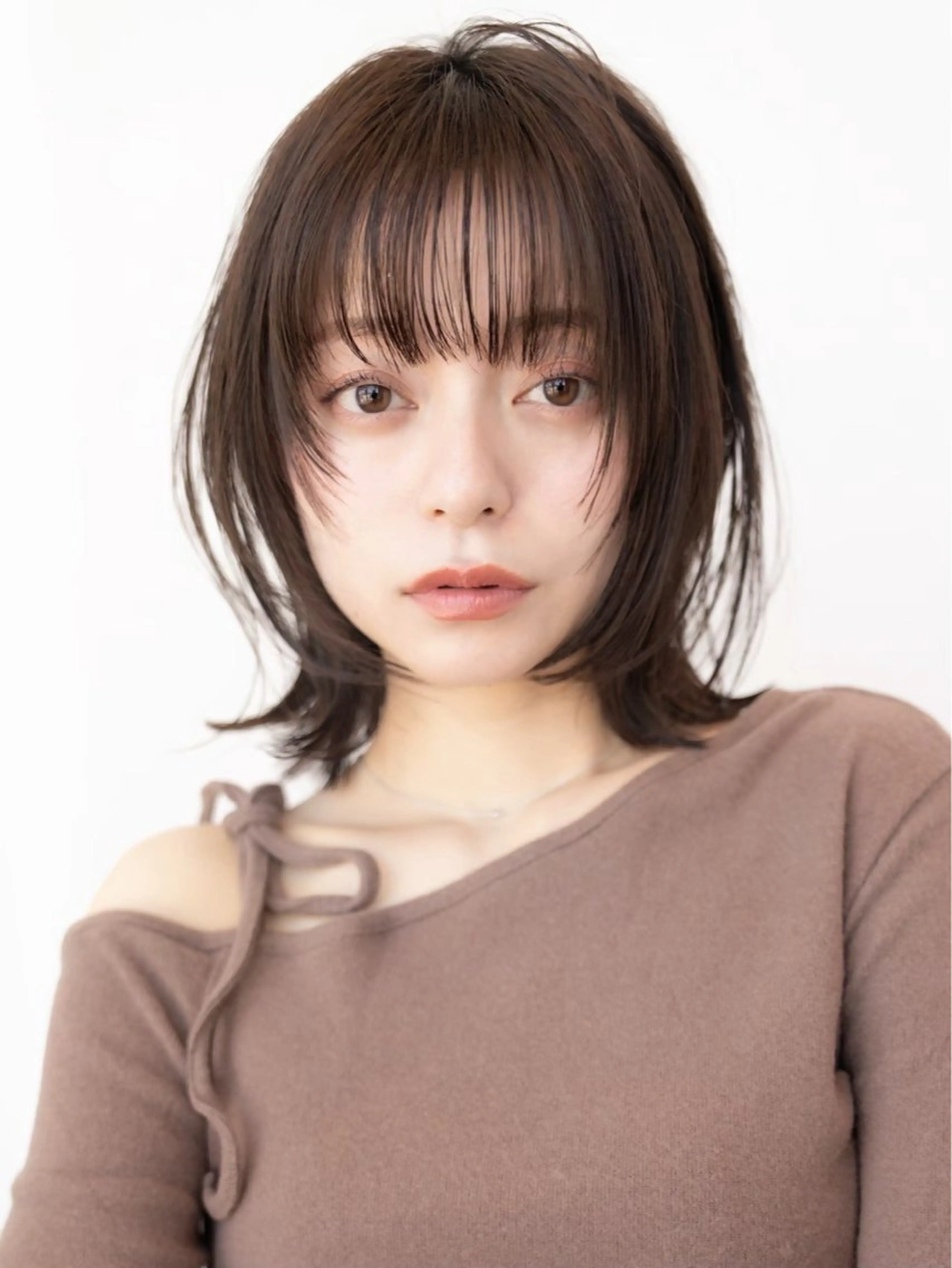 ミディアム カラー カット ヘアカラー トリートメント 渋谷/レイヤーボブ・ 韓国ボブ特化/楓のヘアスタイル