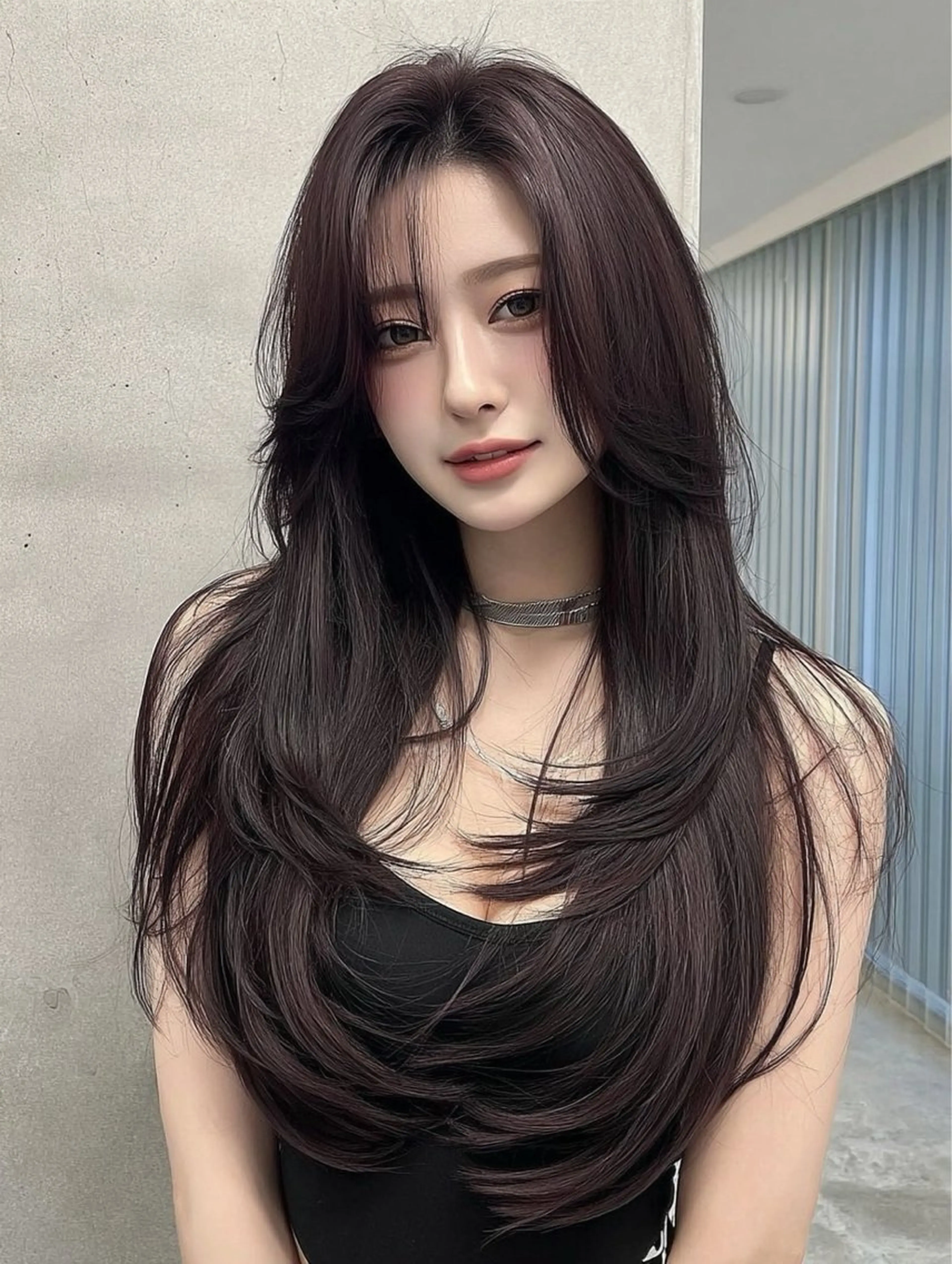 ロング カラー 切りっぱなしボブ ロングレイヤー ベージュカラー ブリーチ ケアブリーチ カット ヘアカラー トリートメント 似合わせカットカラー りおなのヘアスタイル