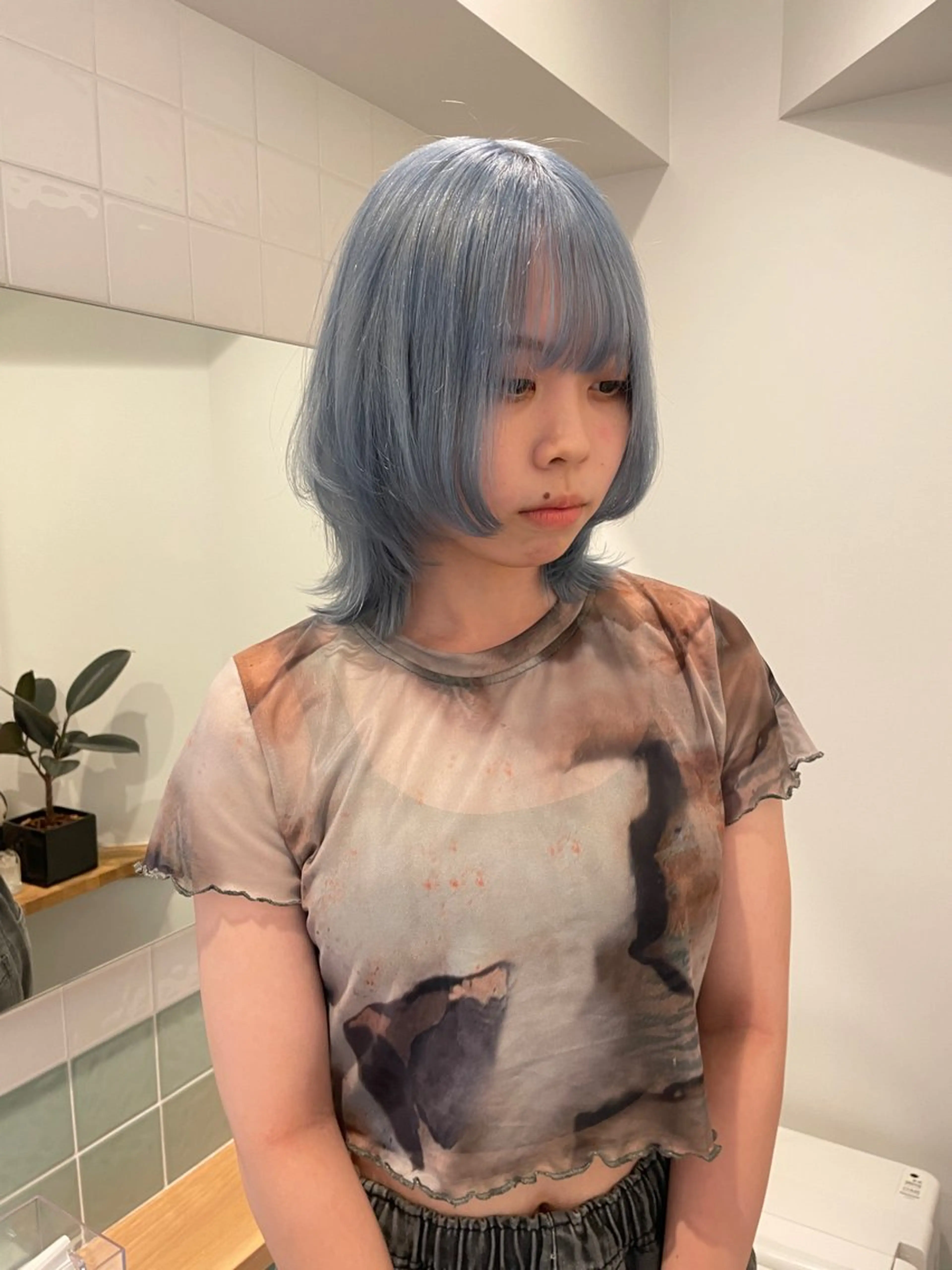 ミディアム カラー laff 新宿所属・ボブ/ケアパーマ/ レイヤー/縮毛矯正のヘアスタイル