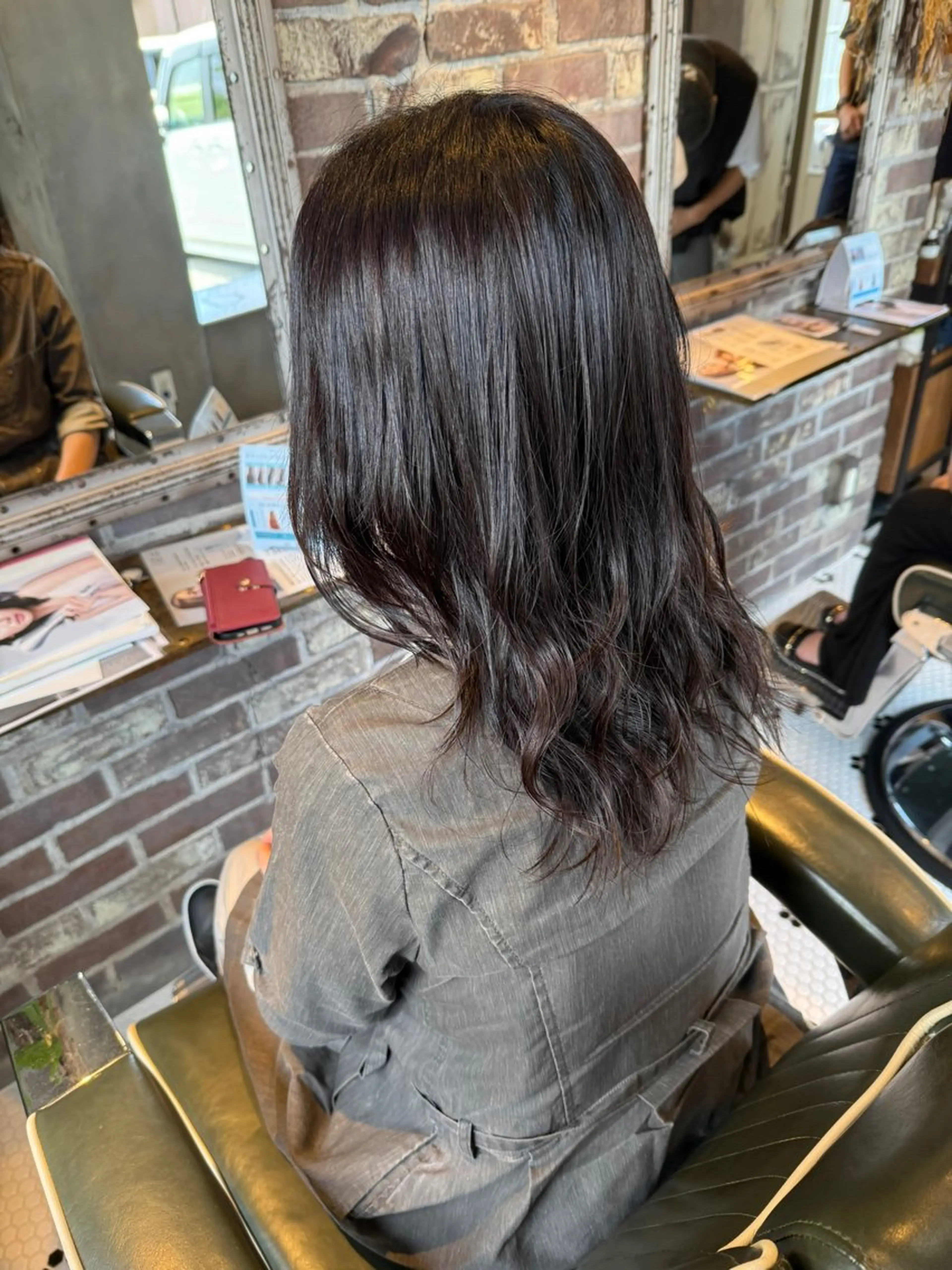 セミロング カラー 田中 叶夢のヘアスタイル