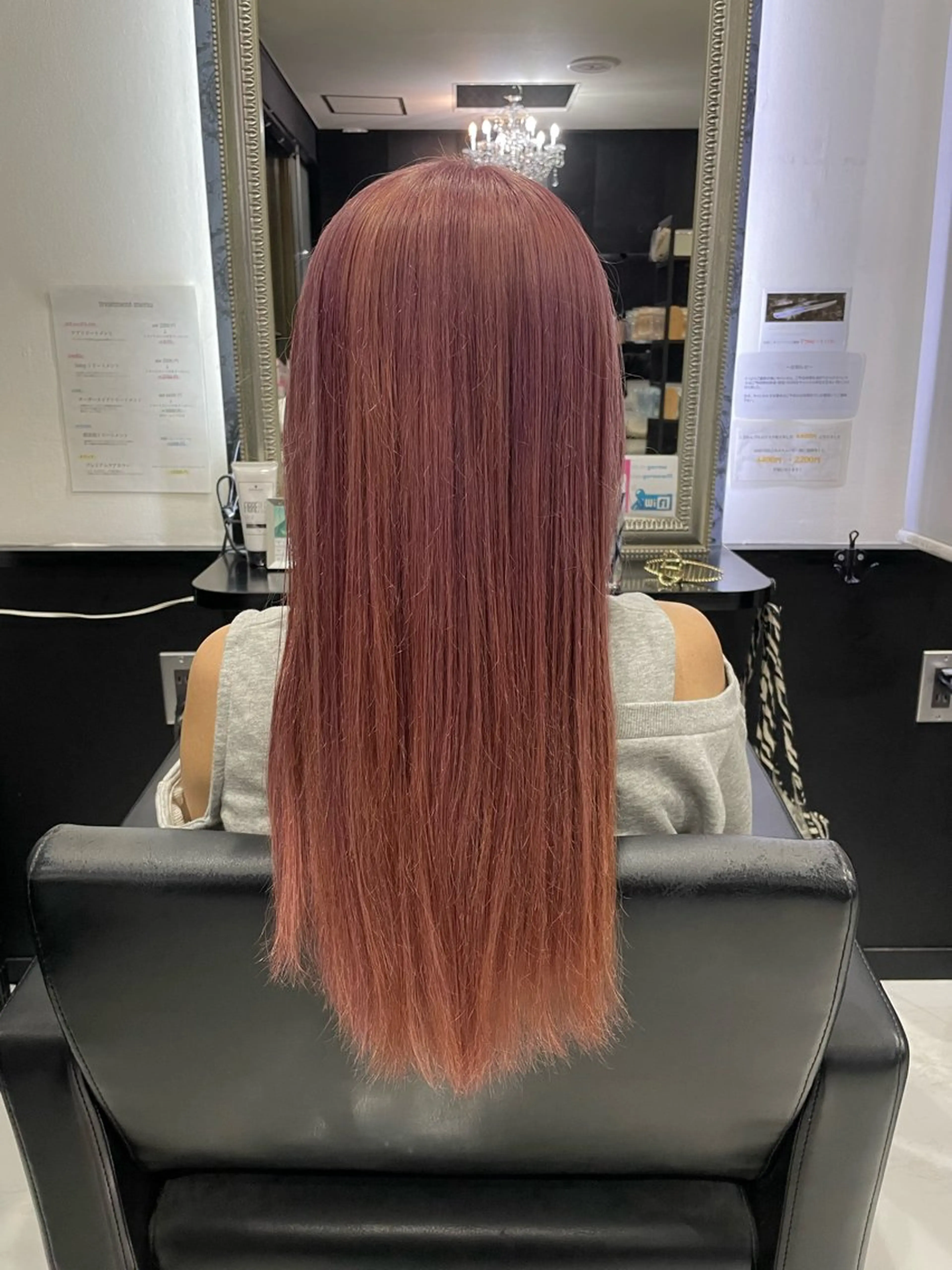 ロング カラー ピンクカラー 長田 麻友子のヘアスタイル