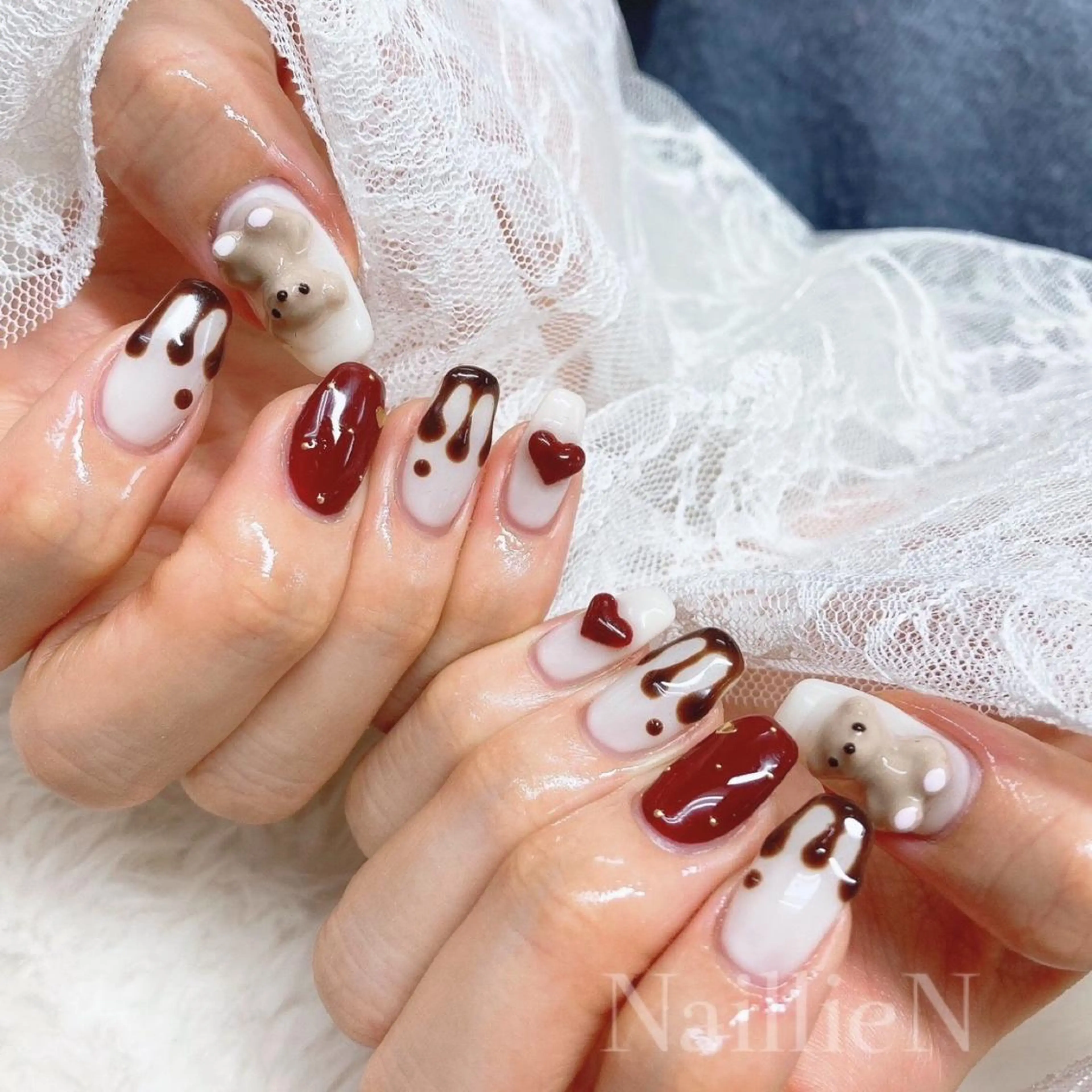 ネイル バレンタイン ハンドネイル Nail lieNのネイルデザイン