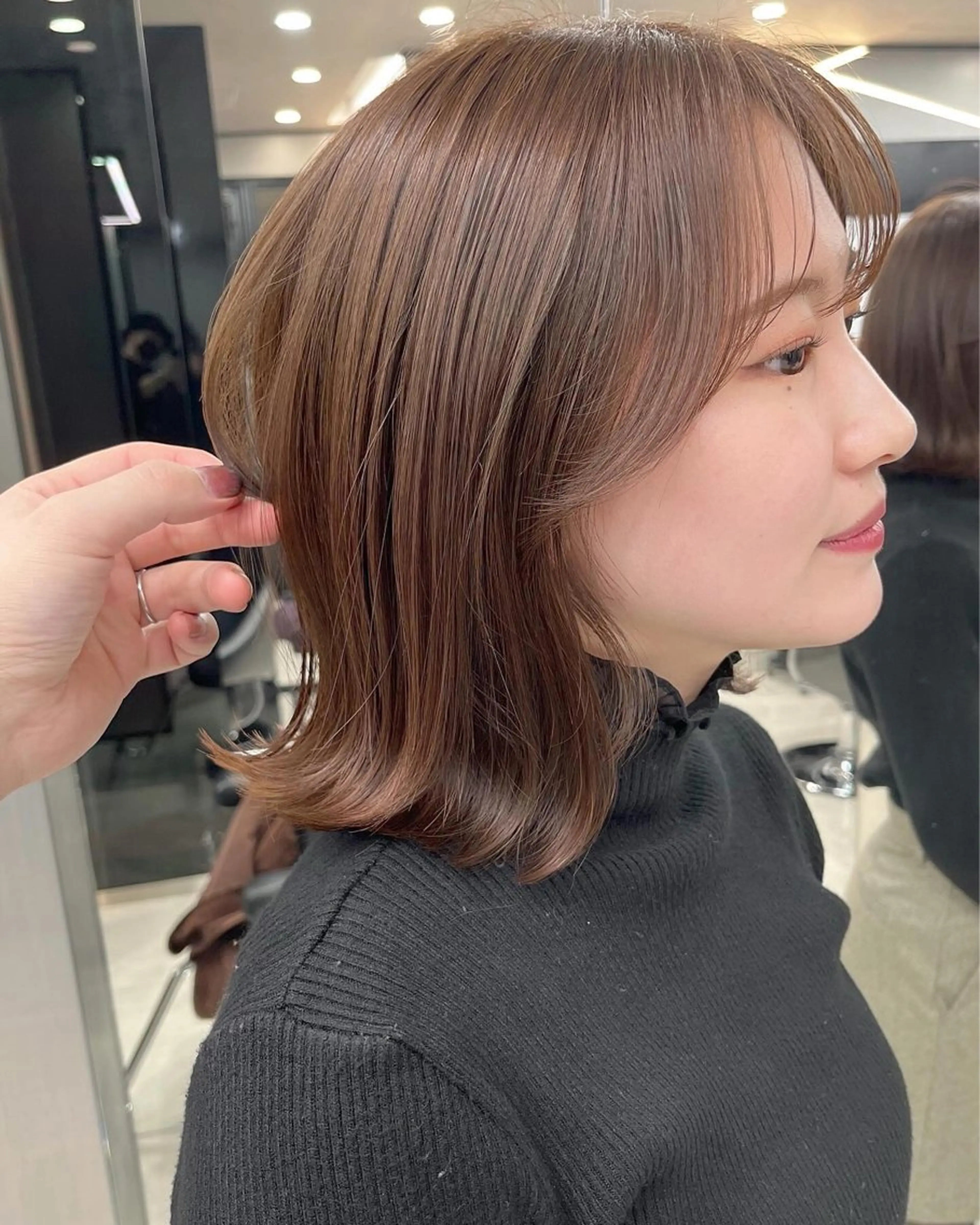 ミディアム カラー ブリーチ ダブルカラー ピンクカラー hair salon Ranun髪質改善のヘアスタイル