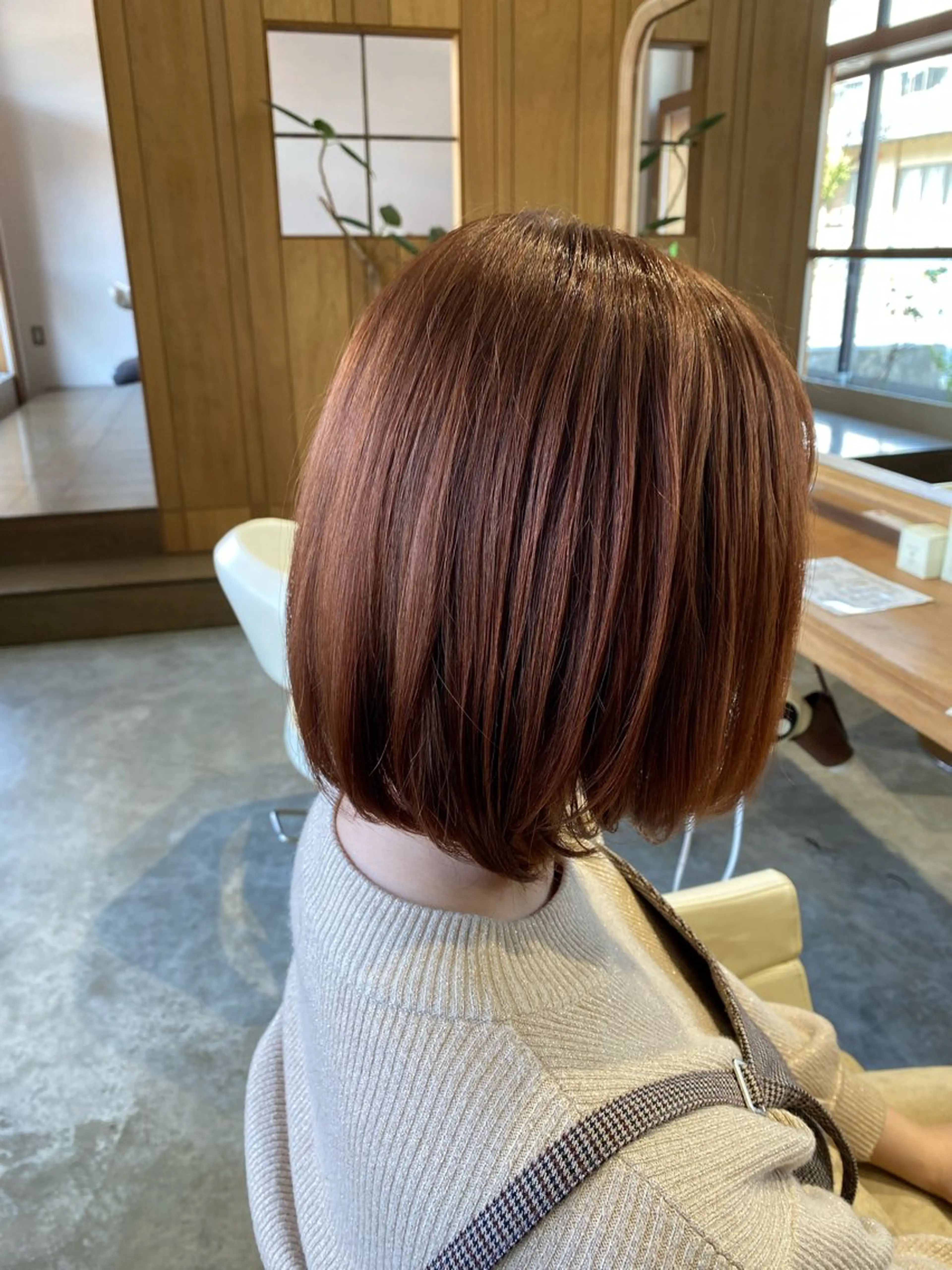 ミディアム カラー ブラウンカラー ピンクカラー ピンクブラウン ボブ fulam所属・MIKU ／fulamのヘアスタイル