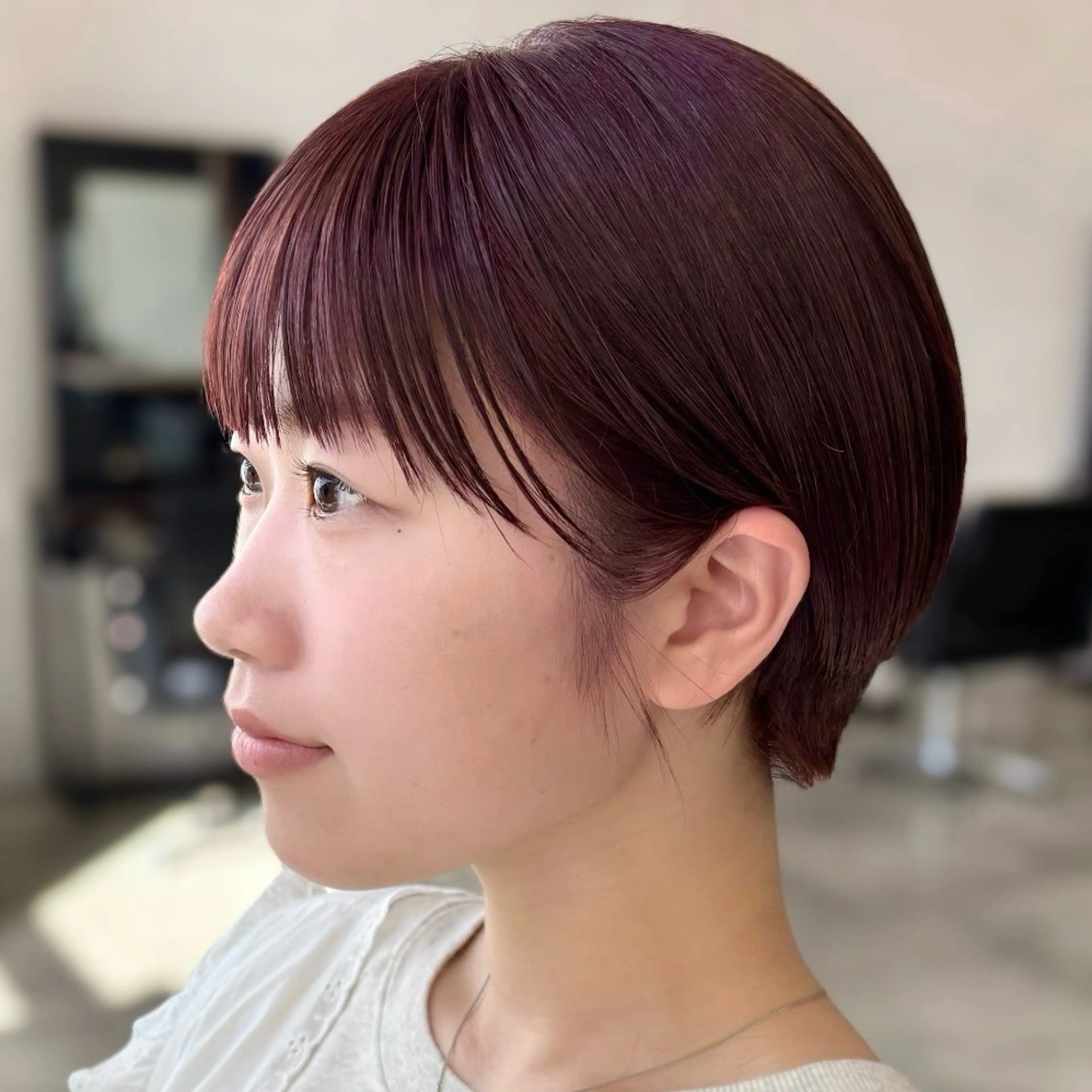 ショート カラー 丸みショート ブリーチ ダブルカラー ブリーチなしカラー レッドカラー カット ヘアカラー トリートメント 顔まわり/レイヤー/ 透明感/まいな🥨のヘアスタイル