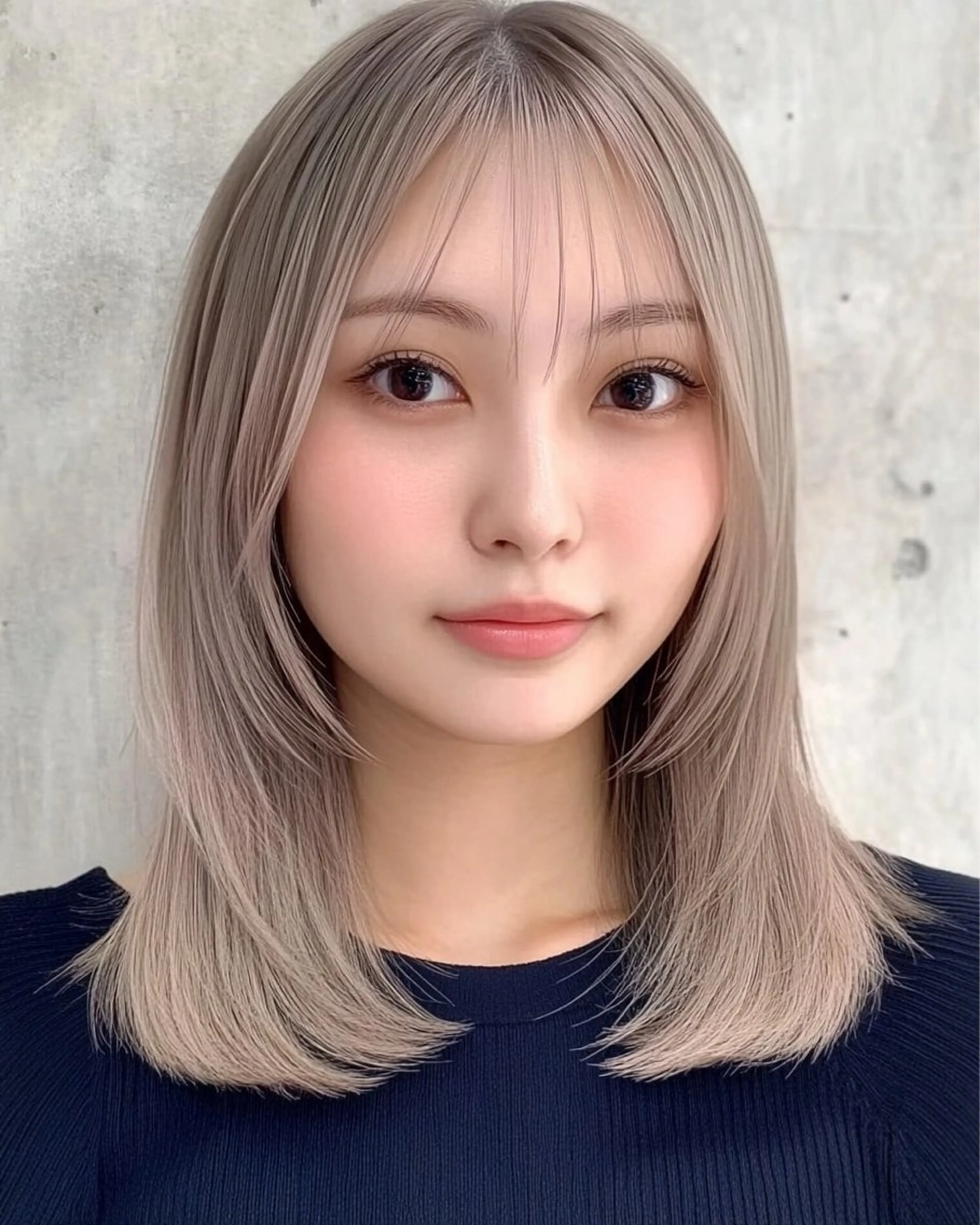 ミディアム カラー カット トリートメント レイヤー×顔周 り×髪質改善/MIUのヘアスタイル