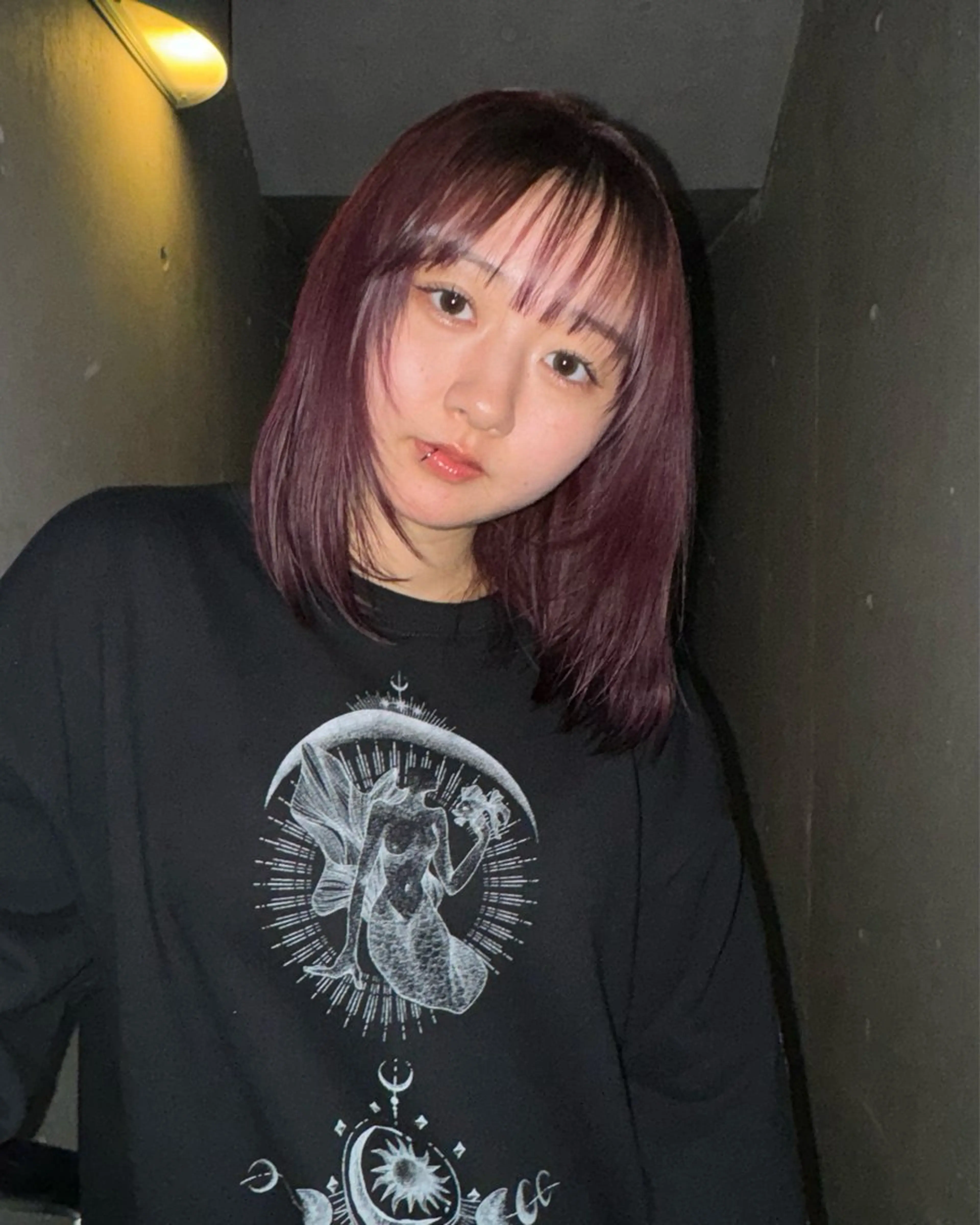 ミディアム カラー レッドカラー カット ヘアカラー トリートメント 似合わせhair /モガミユナ🎀のヘアスタイル