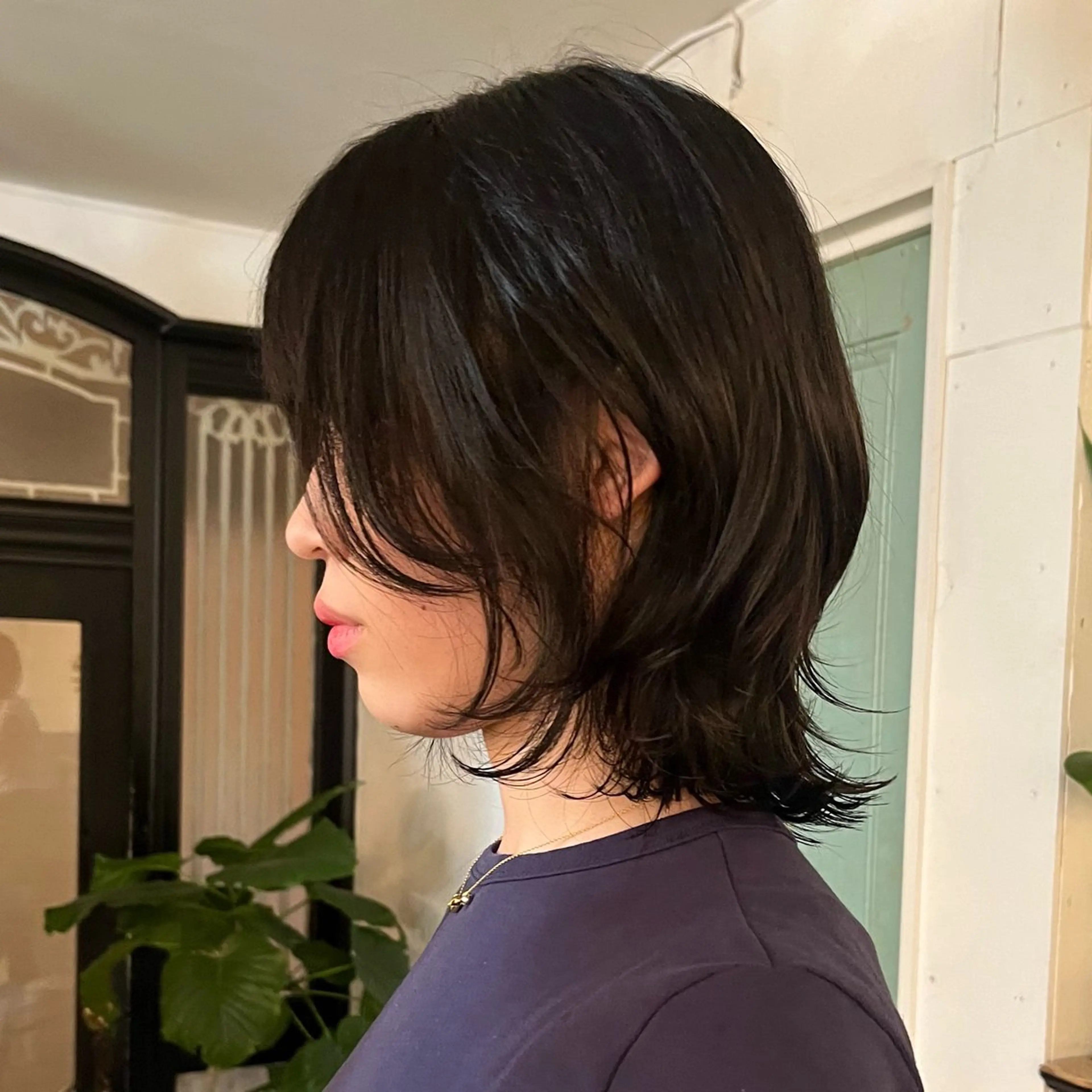 ショート 切りっぱなしボブ ボブ レイヤーカット ウルフカット ウルフボブ レイヤー/ベージュ mikuのヘアスタイル