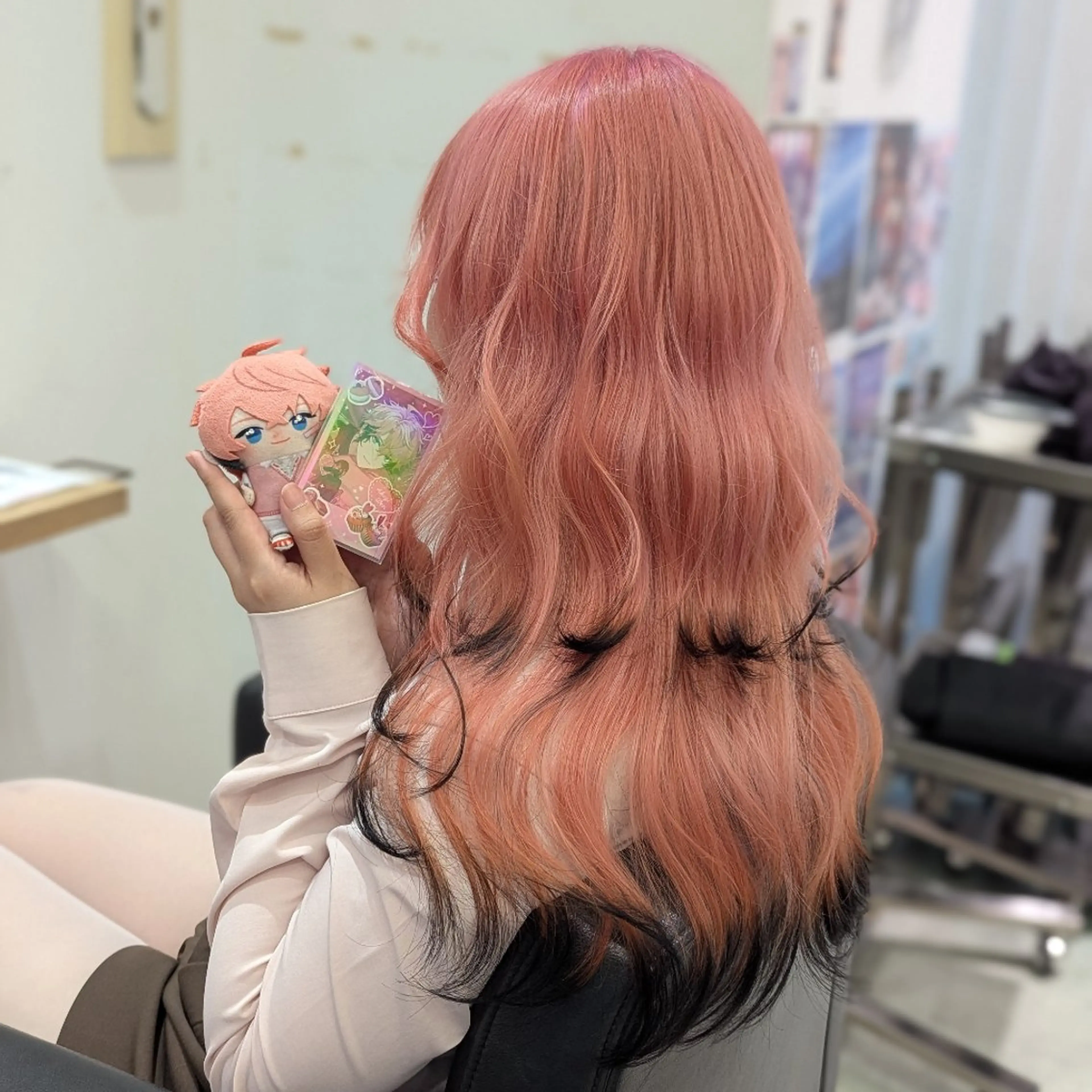 カラー ロング ピンクカラー ロング 推しカラー🦉にじさ んじカラー🌈🕒✨のヘアスタイル