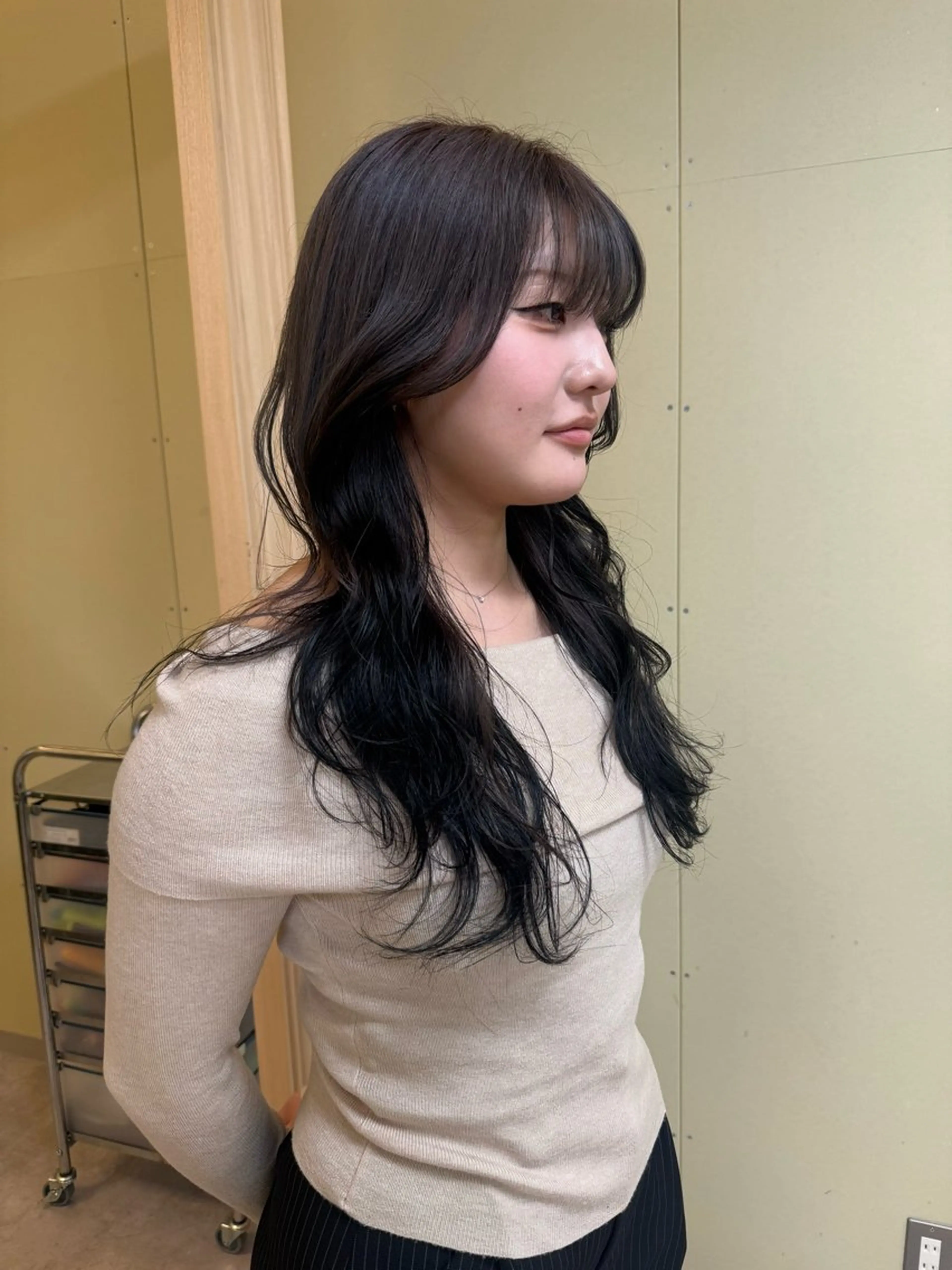 ロング カラー カット ヘアカラー トリートメント 伶風/ボブ/ ハッシュカットのヘアスタイル